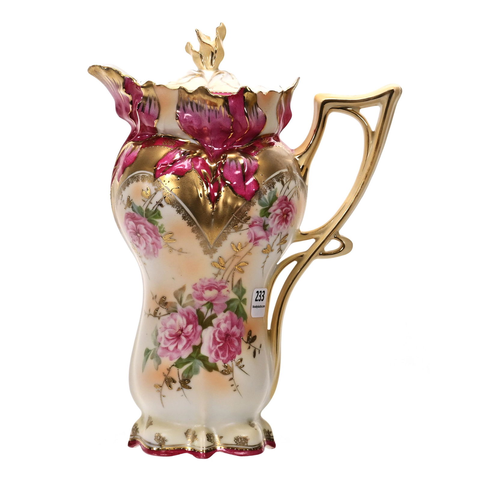 Chocolate Pot Marked R.S. Prussia, Iris Mold (1 of 3)