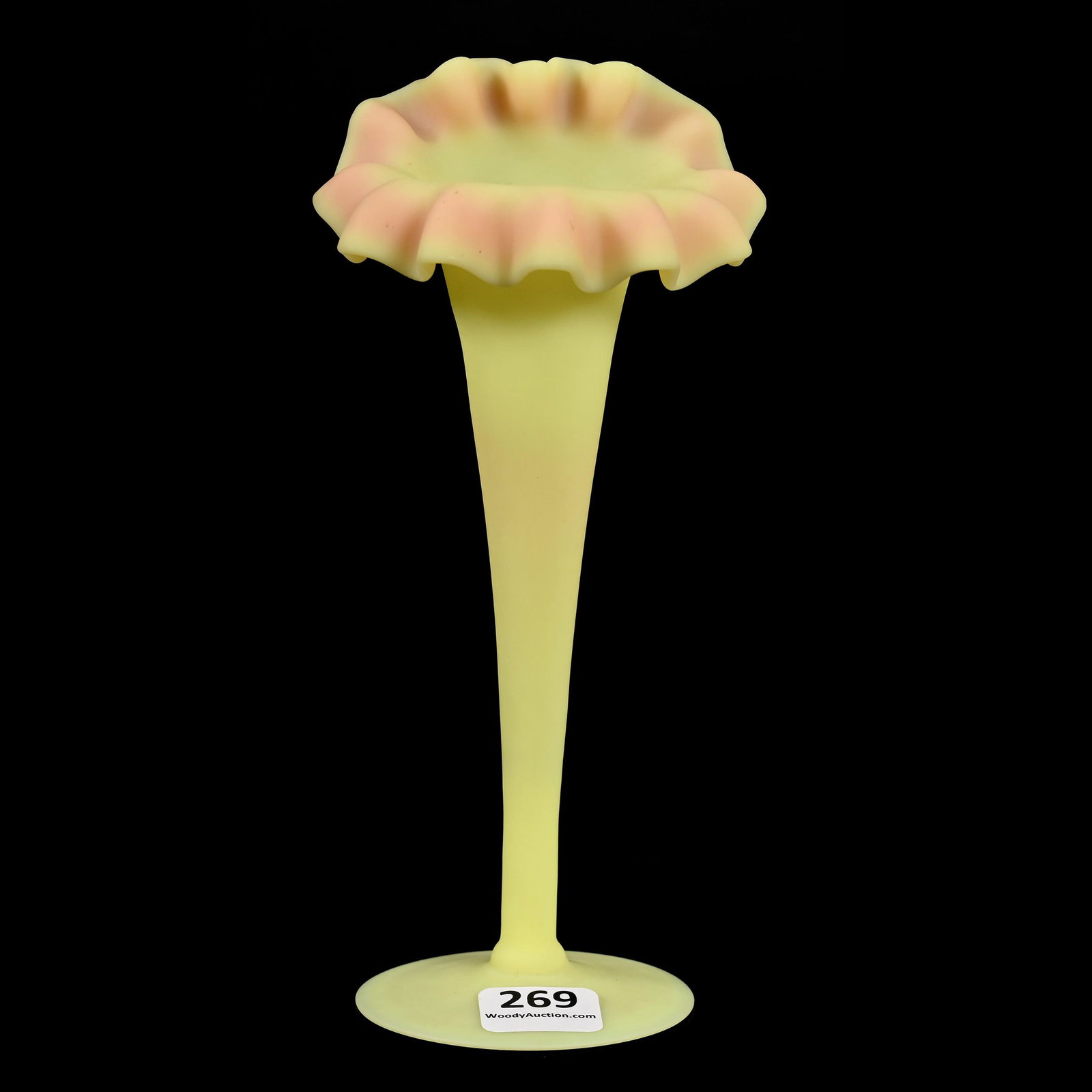 Jack In Pulpit Vase, Burmese Art Glass (1 of 3)