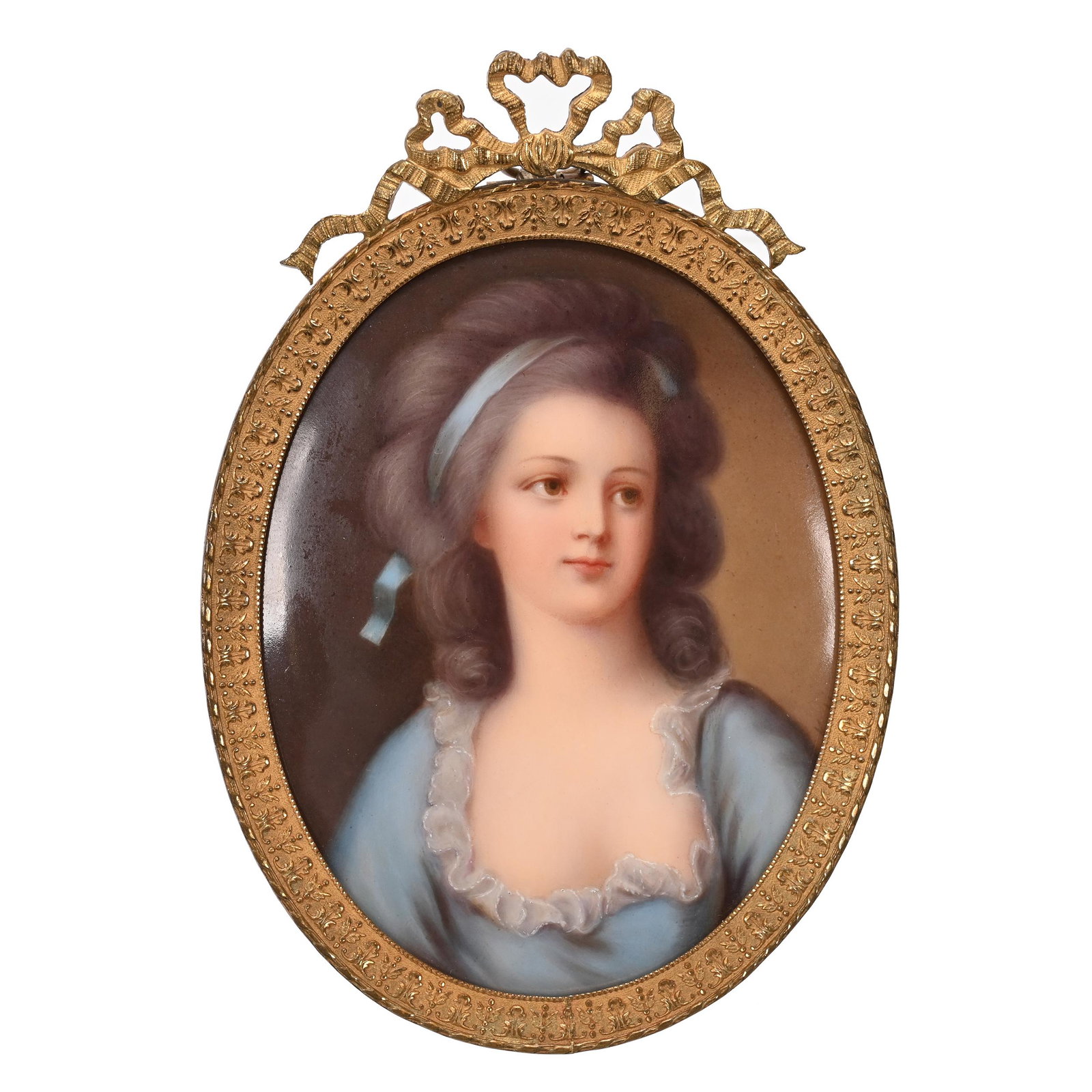 Oval Porcelain Plaque, Hand Painted Portrait (1 of 2)