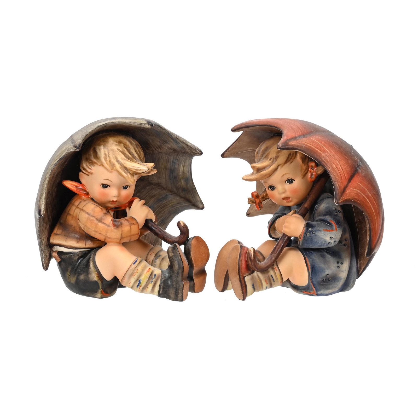 Pair Hummel Figurines, Umbrella Boy & Girl (1 of 3)