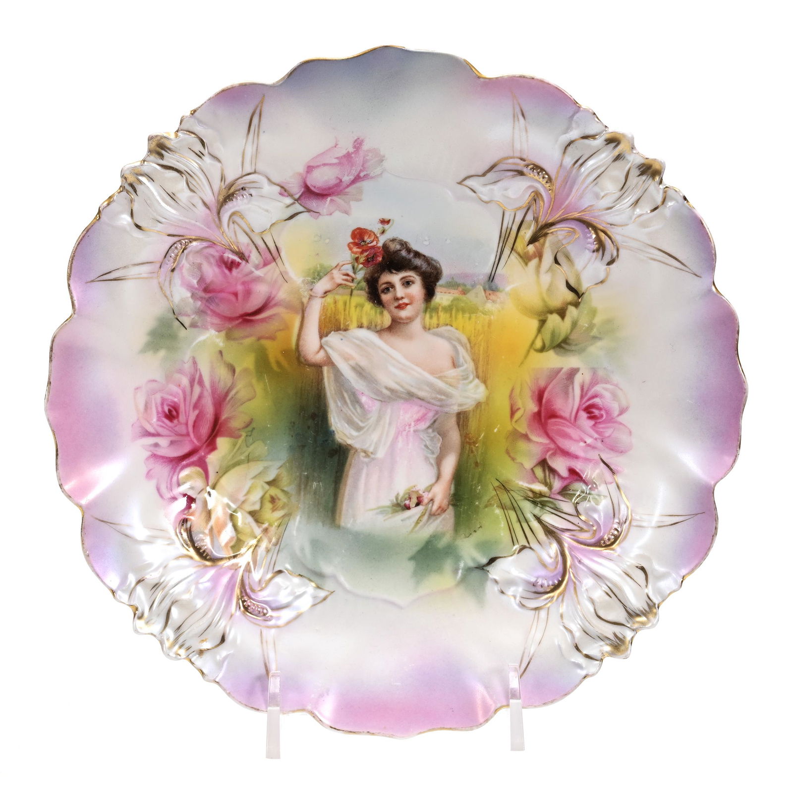 Plate Marked R.S. Prussia, Iris Mold, Summer (1 of 2)