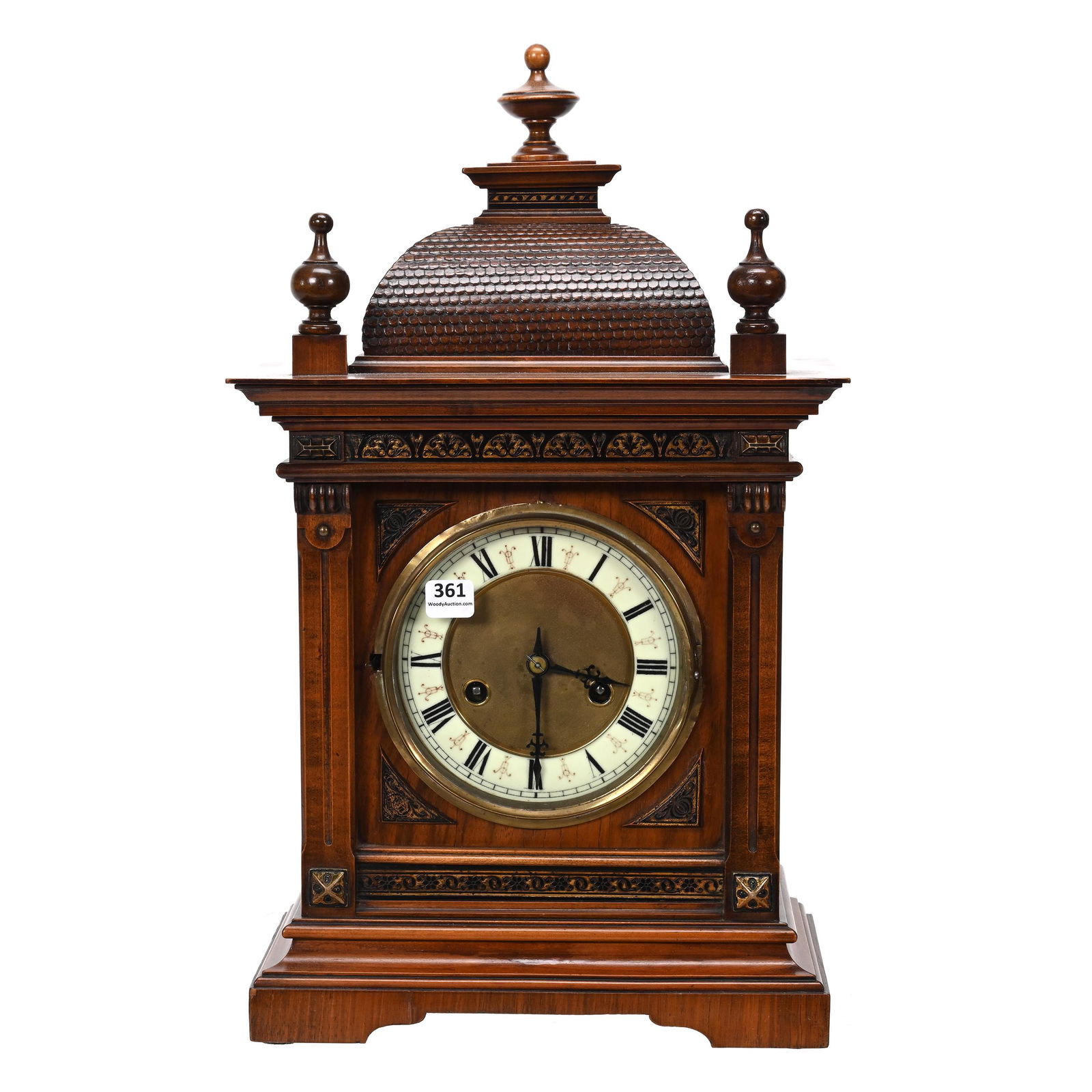 Mantel Clock, Wooden Case, German 8 Day Strike (1 of 3)