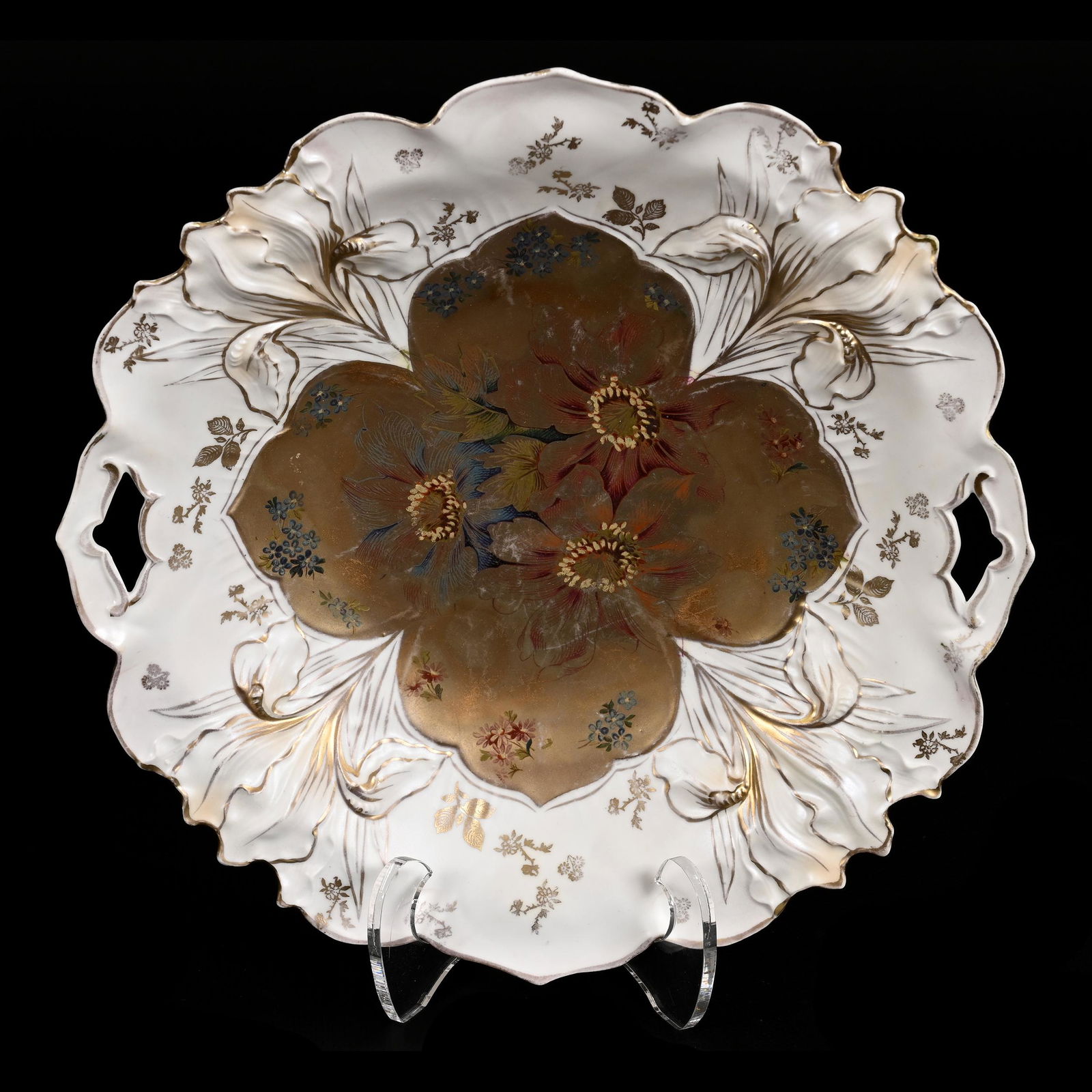 Cake Plate Marked R.S. Prussia, Iris Mold (1 of 2)