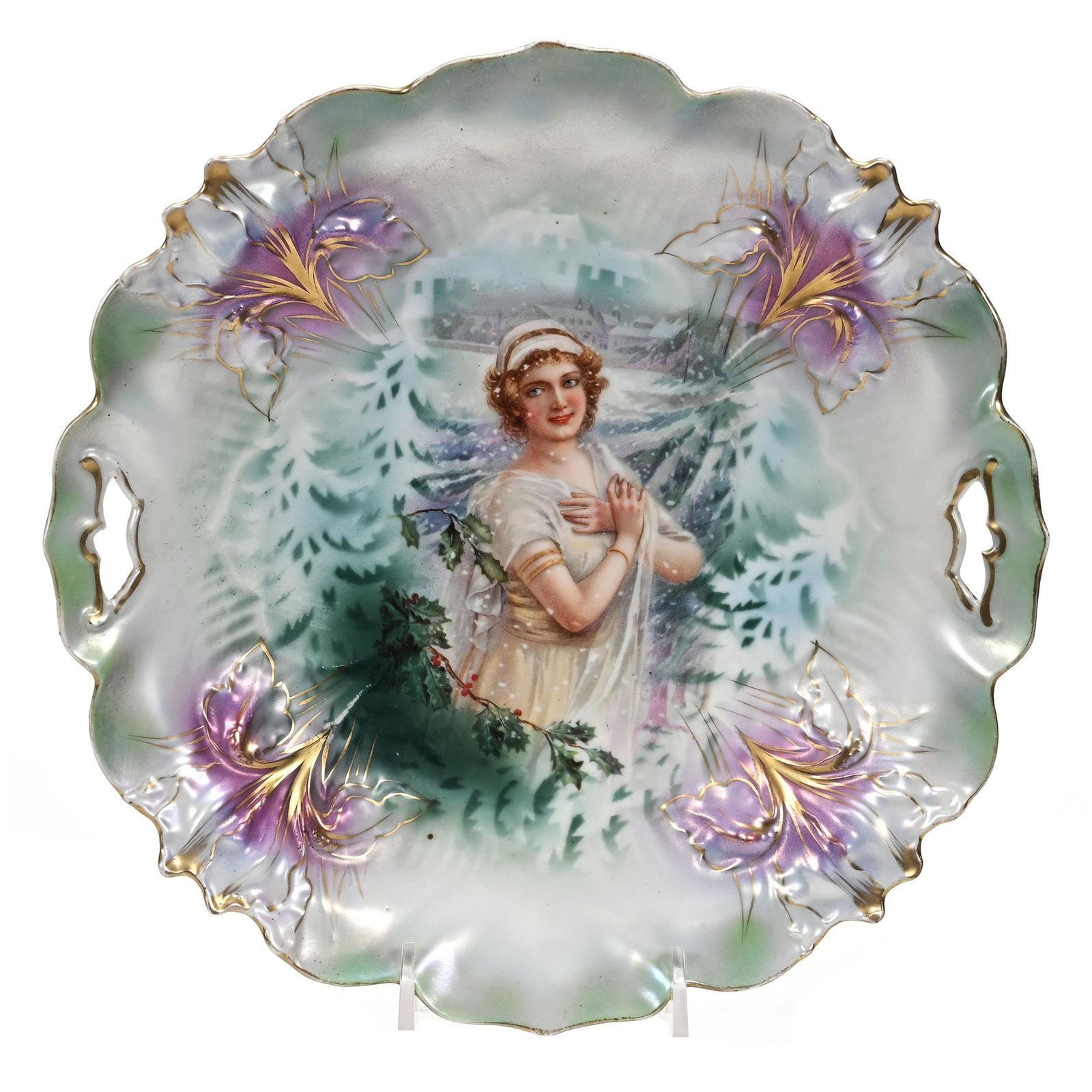 Cake Plate Marked R.S. Prussia, Iris Mold (1 of 2)