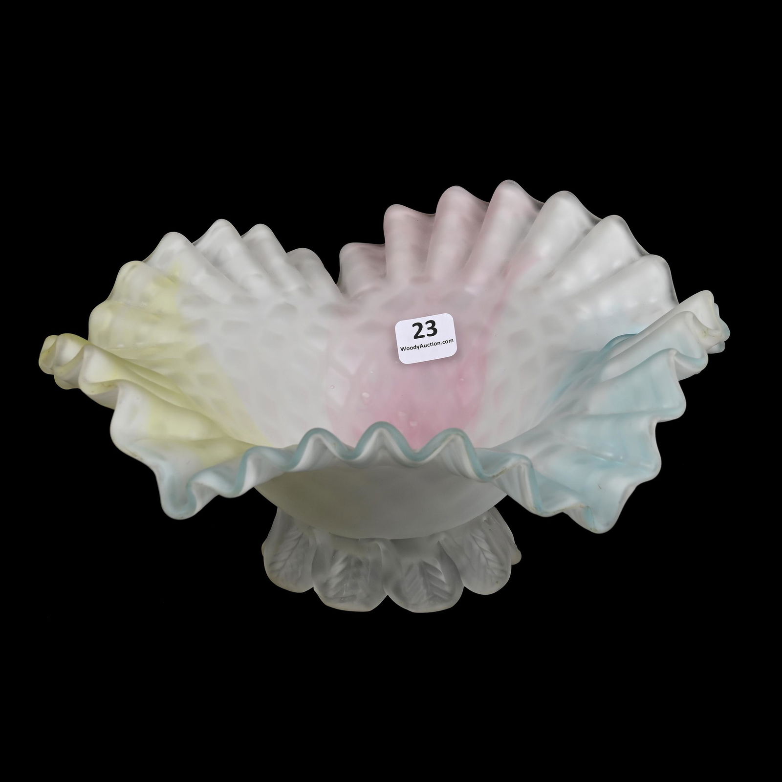 Bowl, Rainbow Satin Diamond Quilted MOP Art Glass (1 of 3)