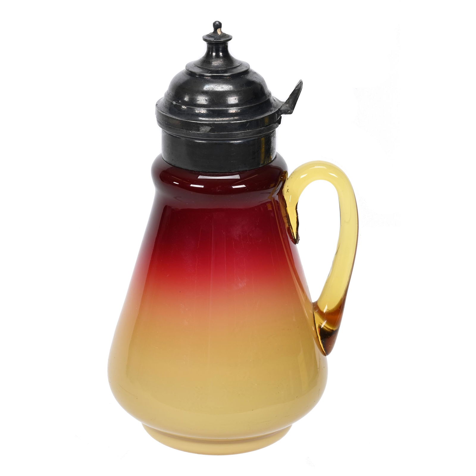 Syrup Pitcher, Wheeling Peachblow Art Glass (1 of 3)