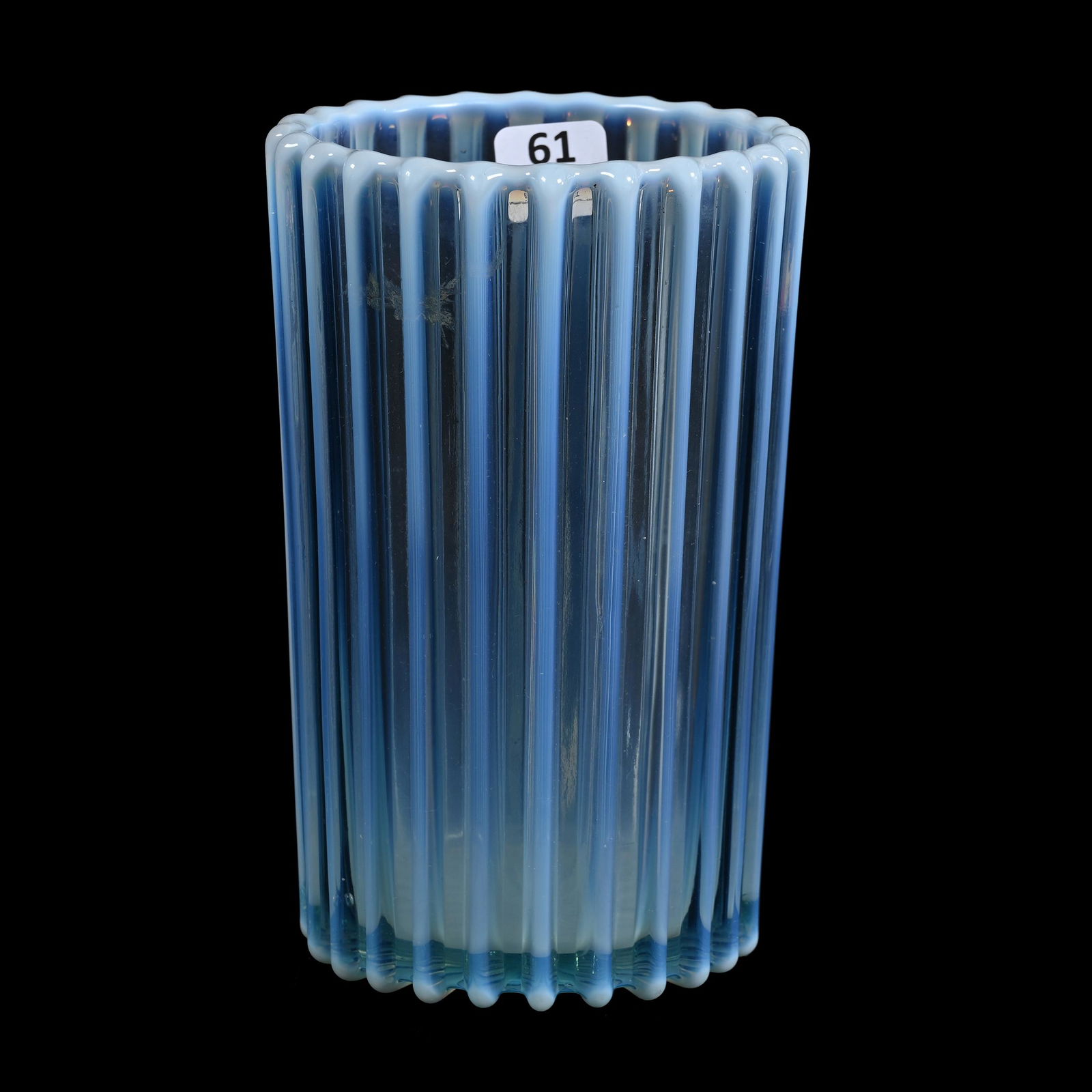 Celery Vase, Blue Opalescent Beatty Rib Pattern (1 of 3)