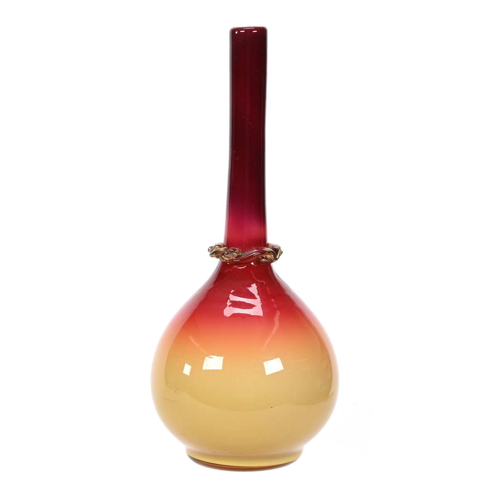 Vase, Wheeling Peachblow Art Glass (1 of 3)