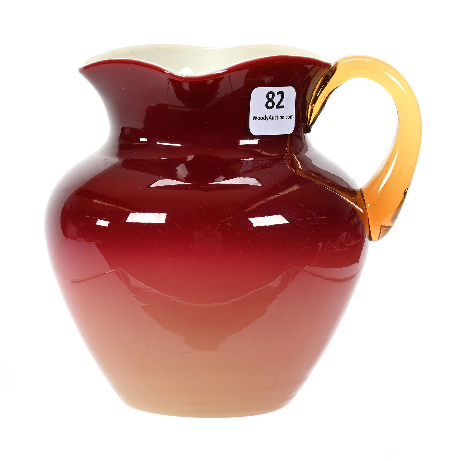 Pitcher, Wheeling Peachblow Art Glass (1 of 3)