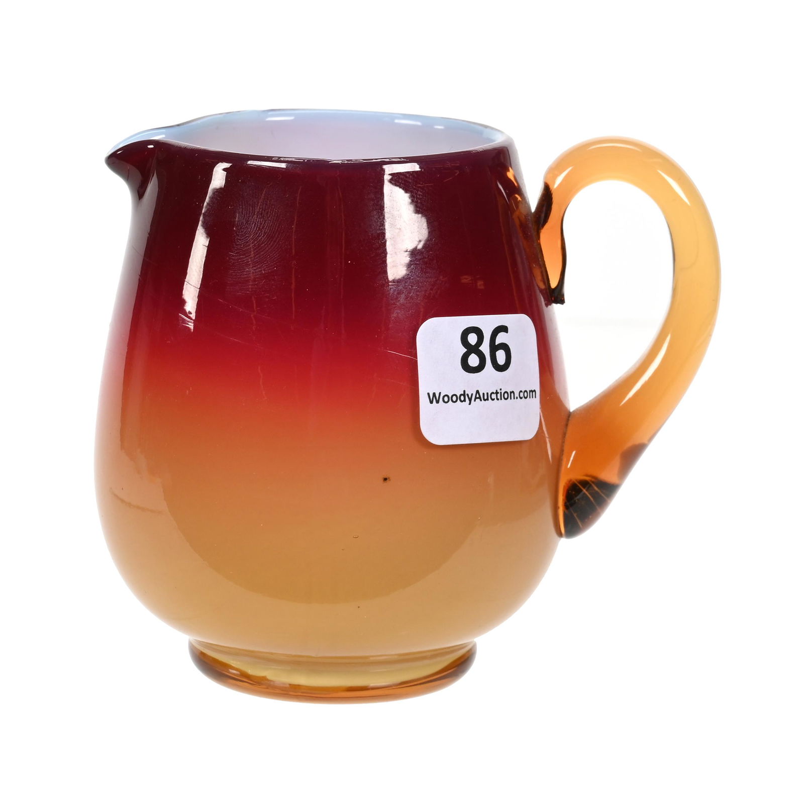 Pitcher, Wheeling Peachblow Art Glass (1 of 3)