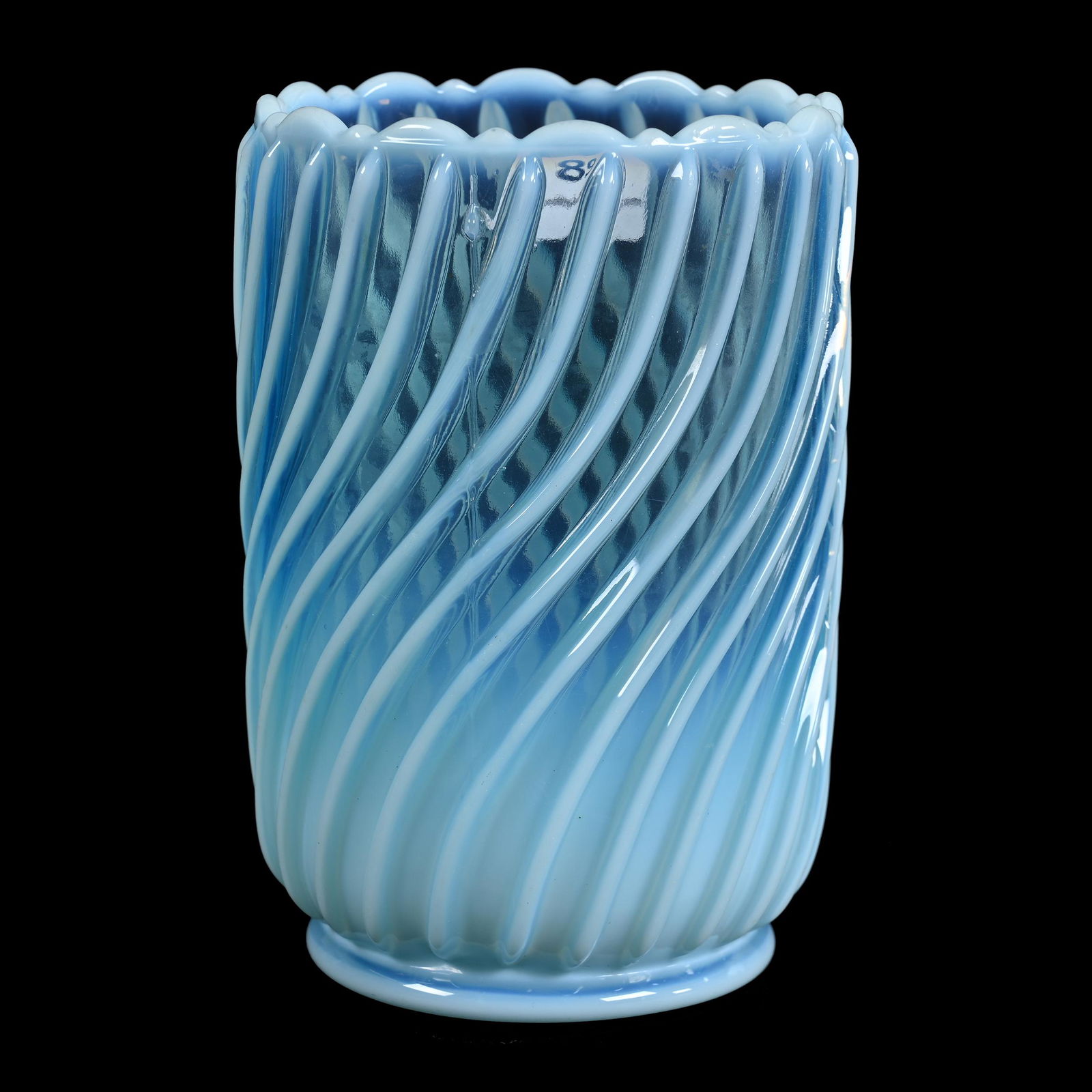 Celery Vase, Blue Opalescent Beatty Swirl Pattern (1 of 3)