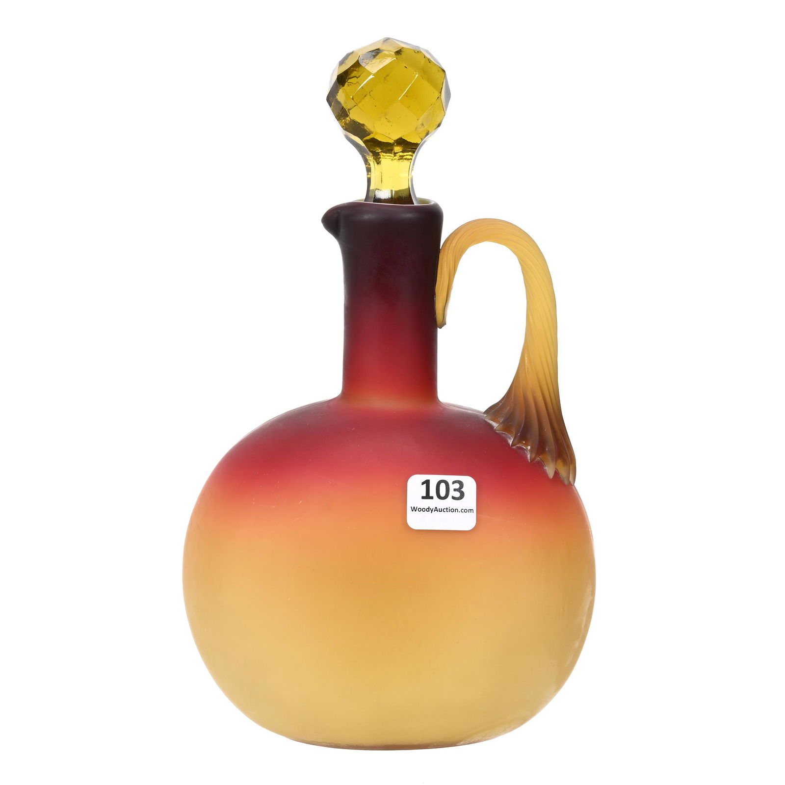 Decanter, Wheeling Peachblow Art Glass (1 of 3)