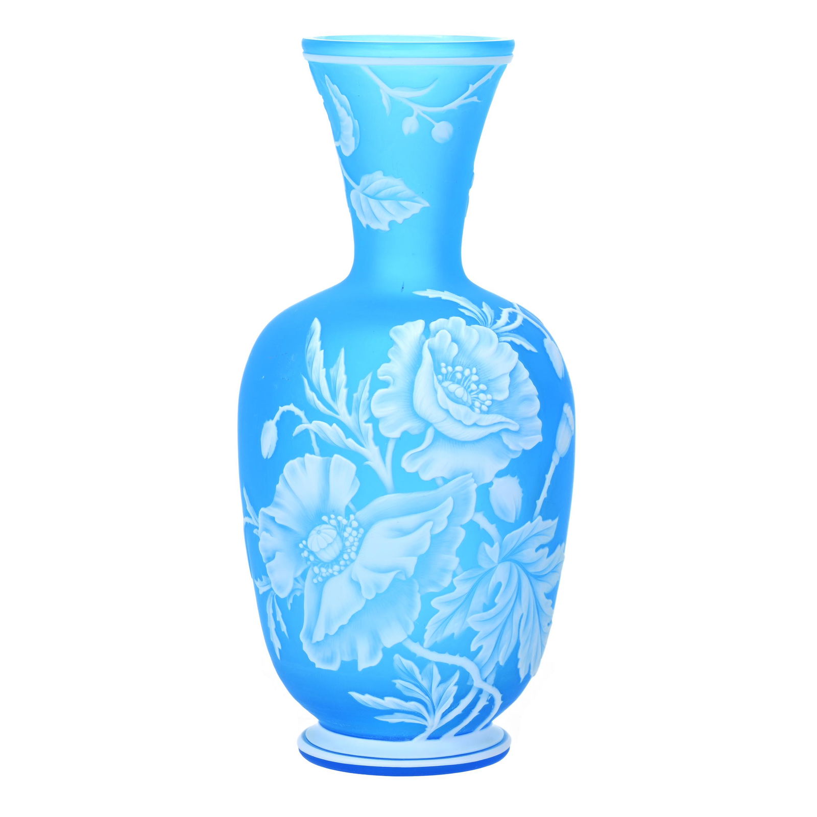 Vase, Unmarked English Cameo Art Glass (1 of 3)