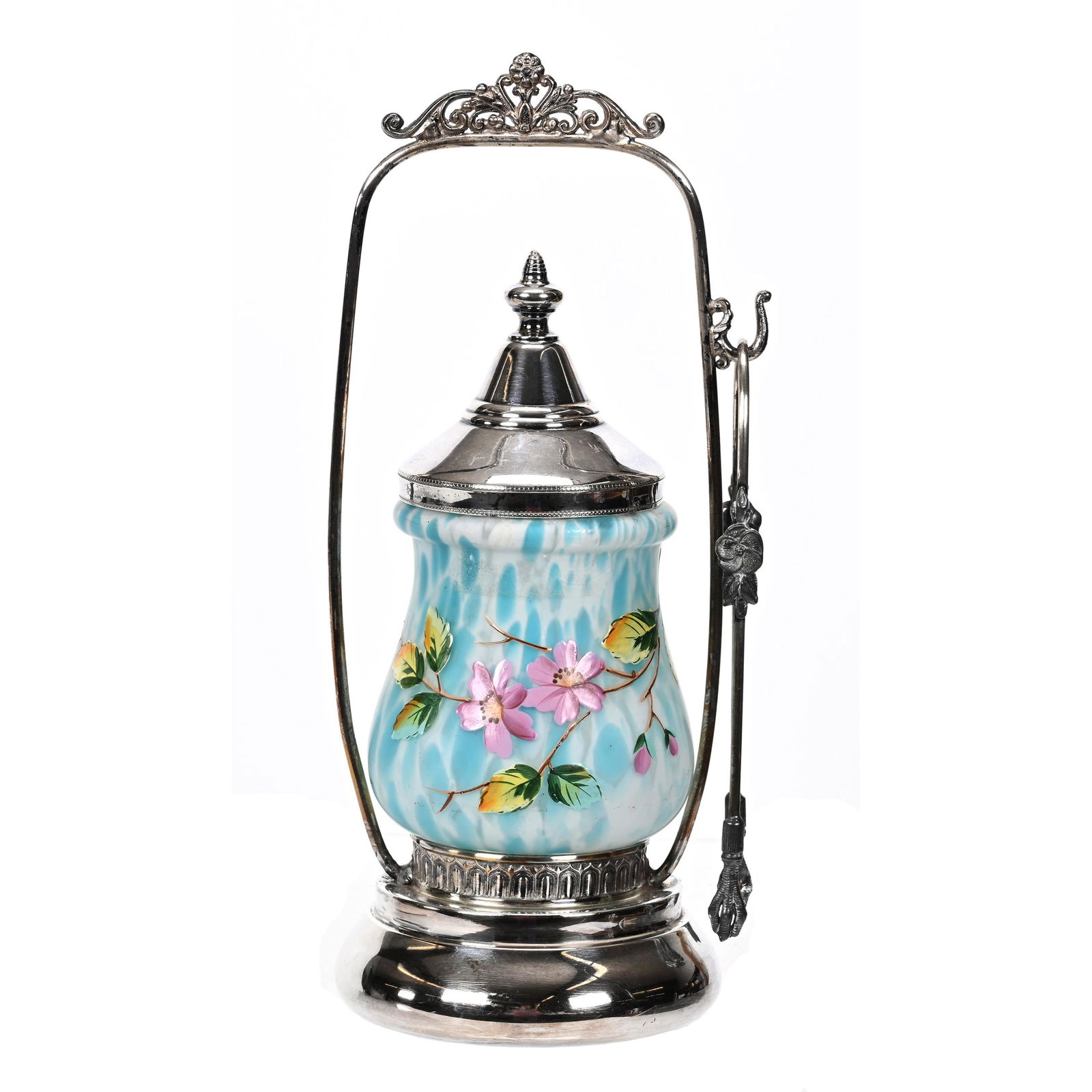 Victorian Pickle Castor, Blue/White Mottled Insert (1 of 4)