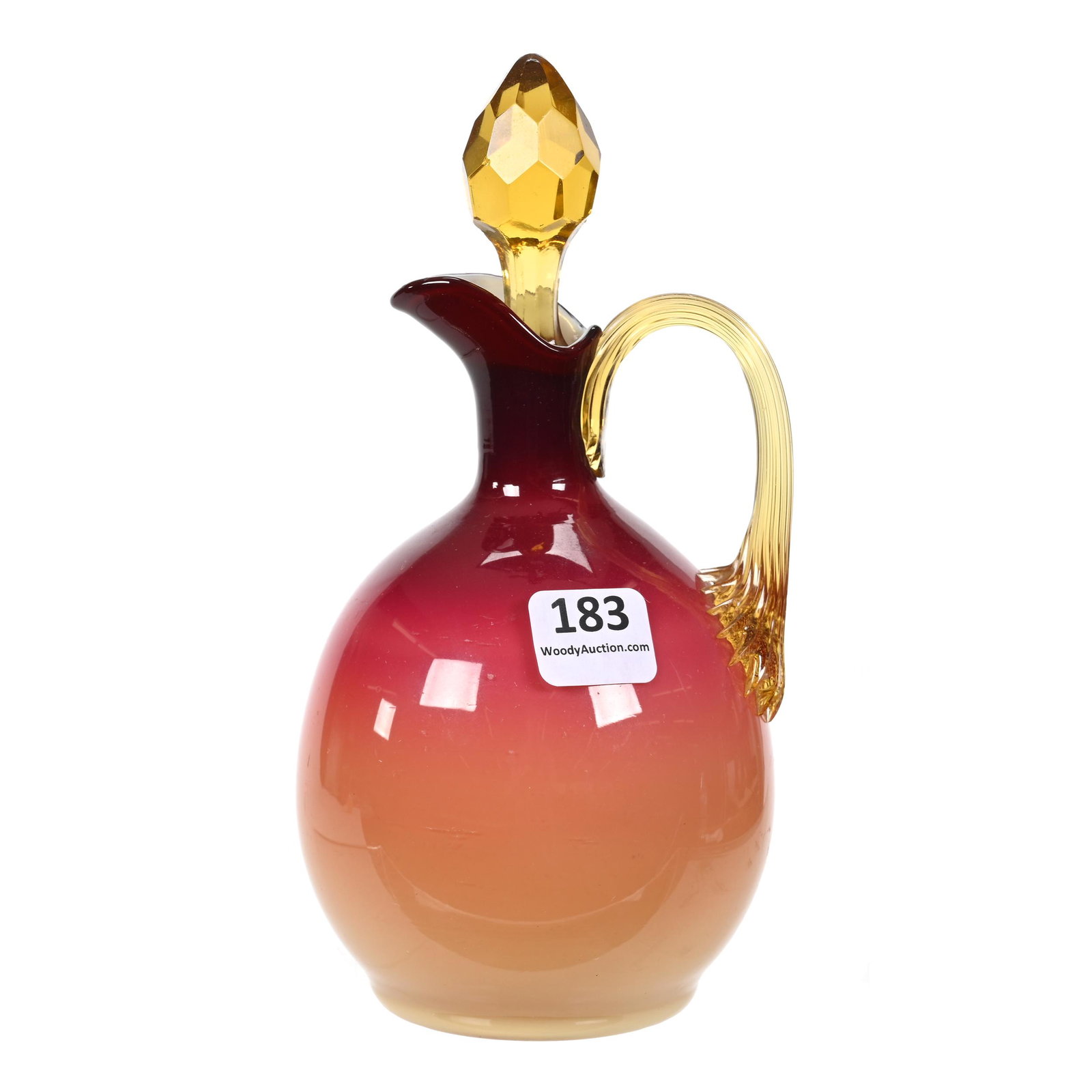 Cruet, Wheeling Peachblow Art Glass (1 of 4)