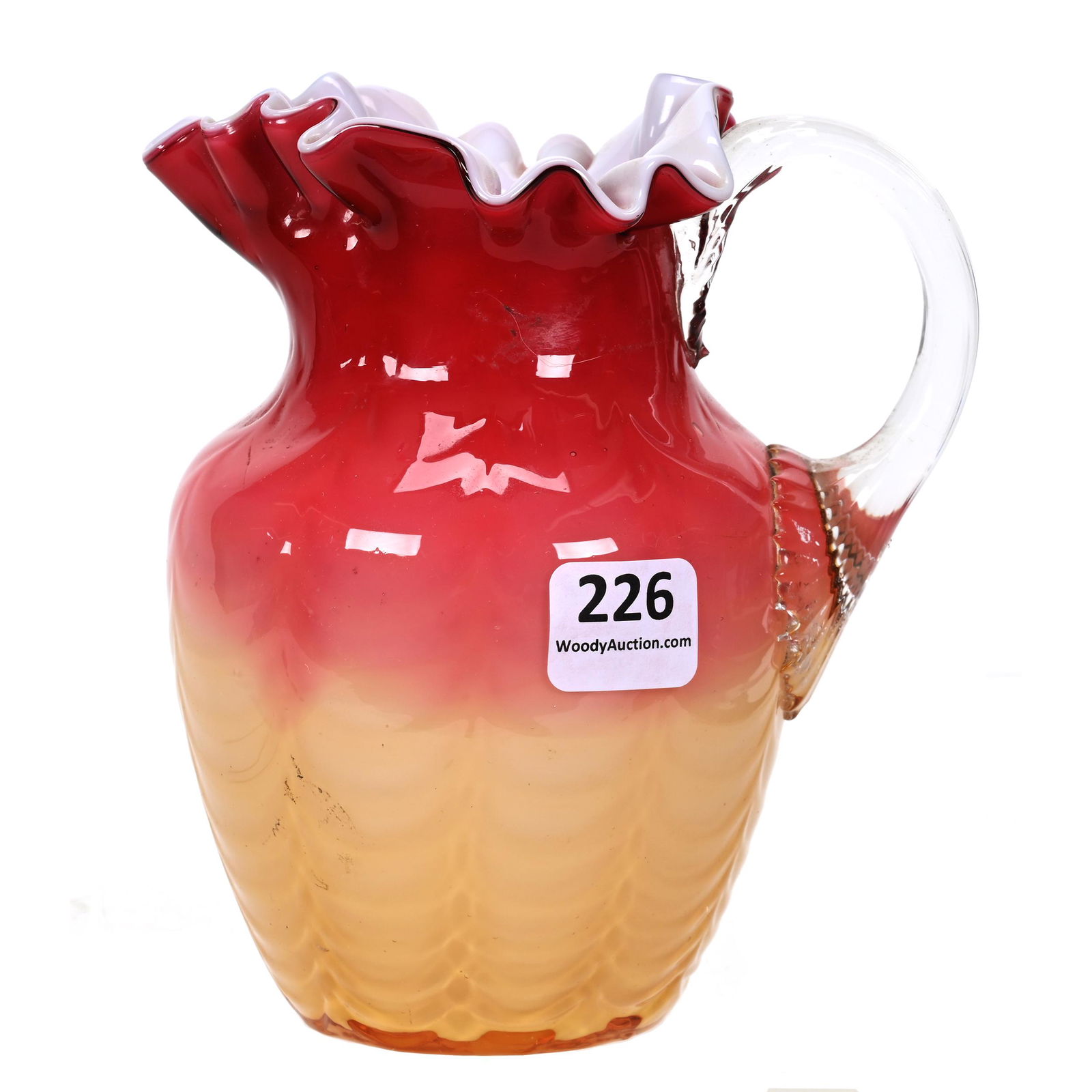 Pitcher, Phoenix Drape Art Glass (1 of 3)