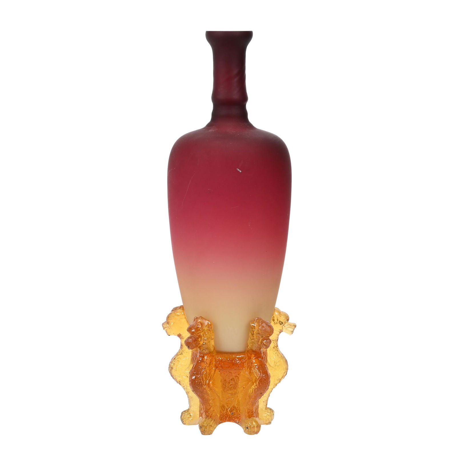 Morgan Vase, Wheeling Peachblow Art Glass (1 of 3)