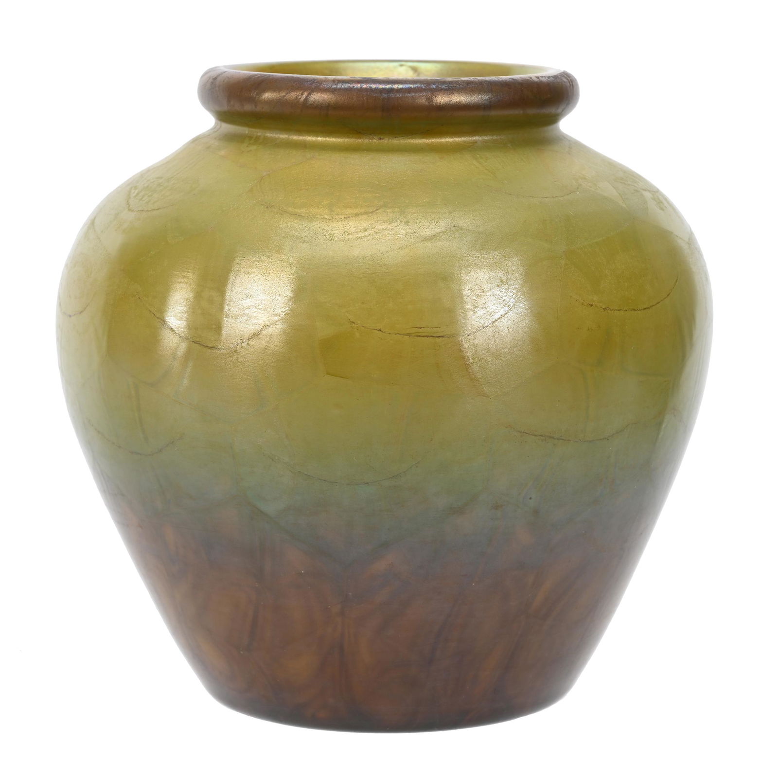 Vase Signed "L.C. Tiffany-Favrile #V586" Agate Glass (1 of 4)