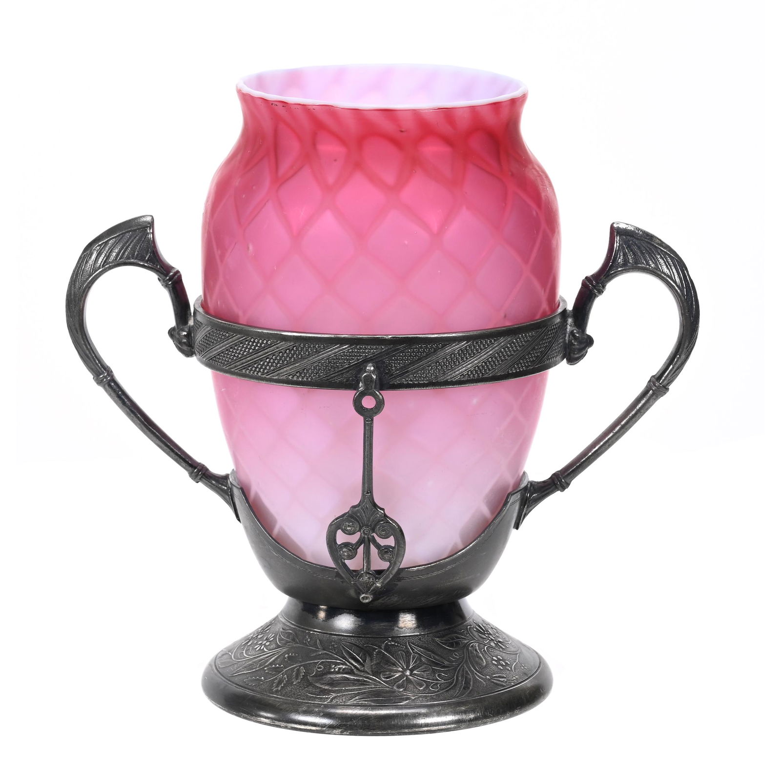 Victorian Spooner, Pink Satin Diamond Quilted MOP (1 of 3)