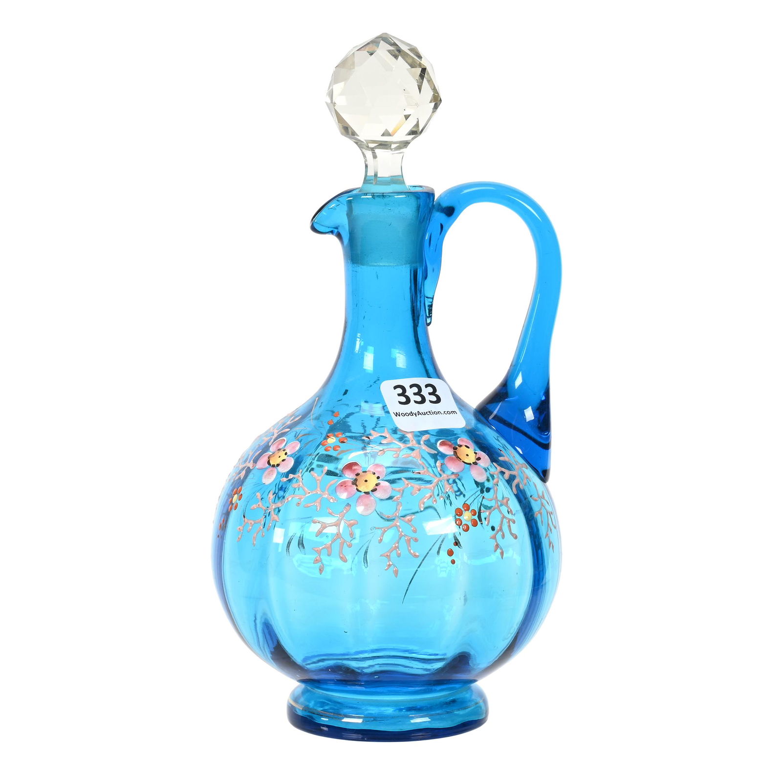 Cruet, Blue Optic Rib Art Glass (1 of 3)