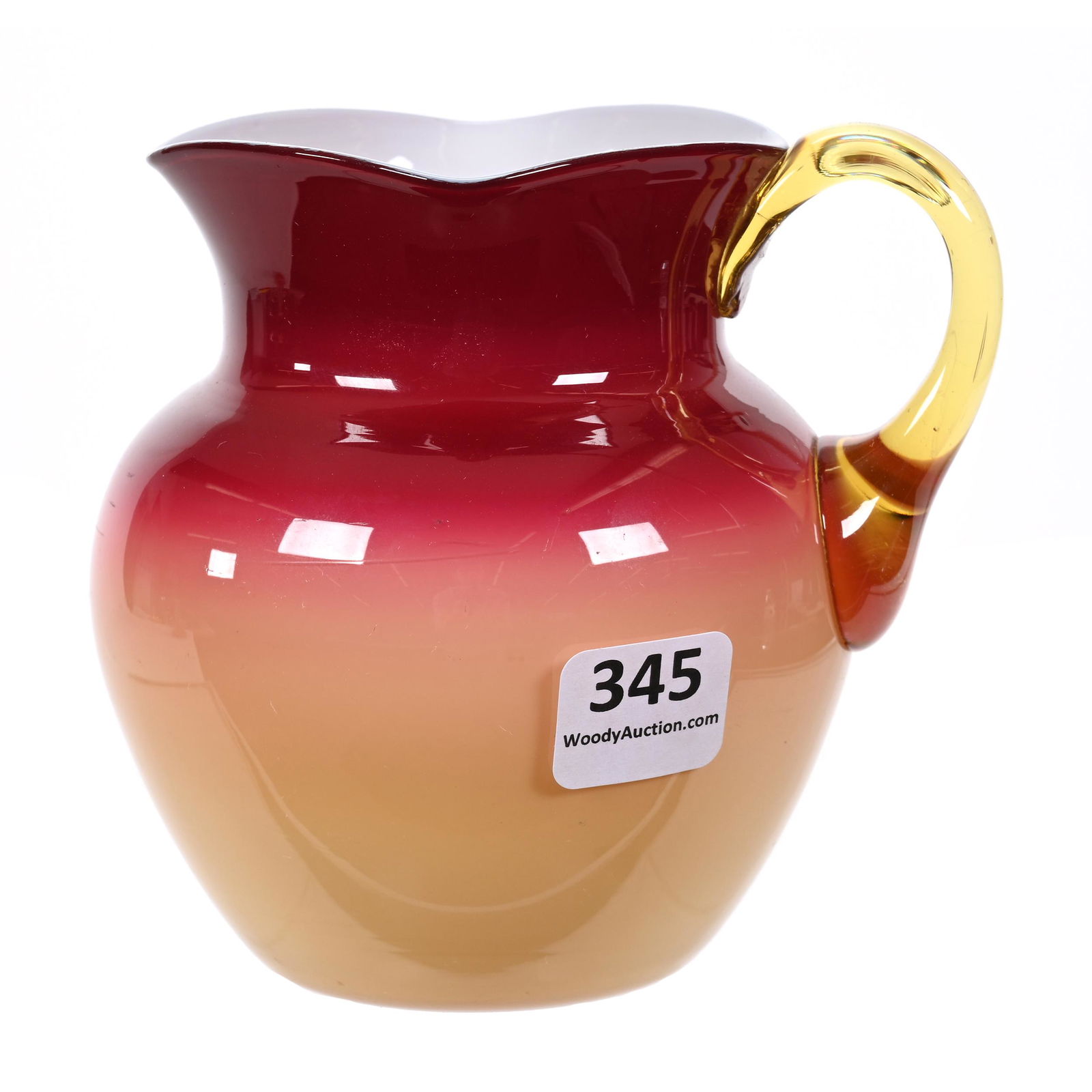 Pitcher, Wheeling Peachblow Art Glass (1 of 3)