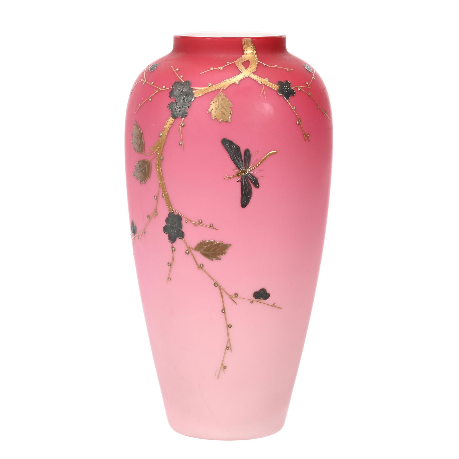 Vase, Pink Satin Art Glass (1 of 3)