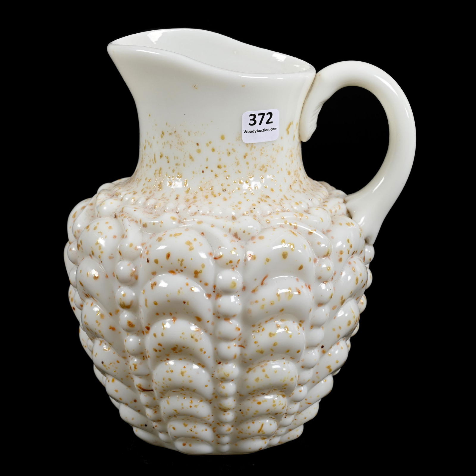 Water Pitcher, White Guttate Pattern Glass (1 of 3)