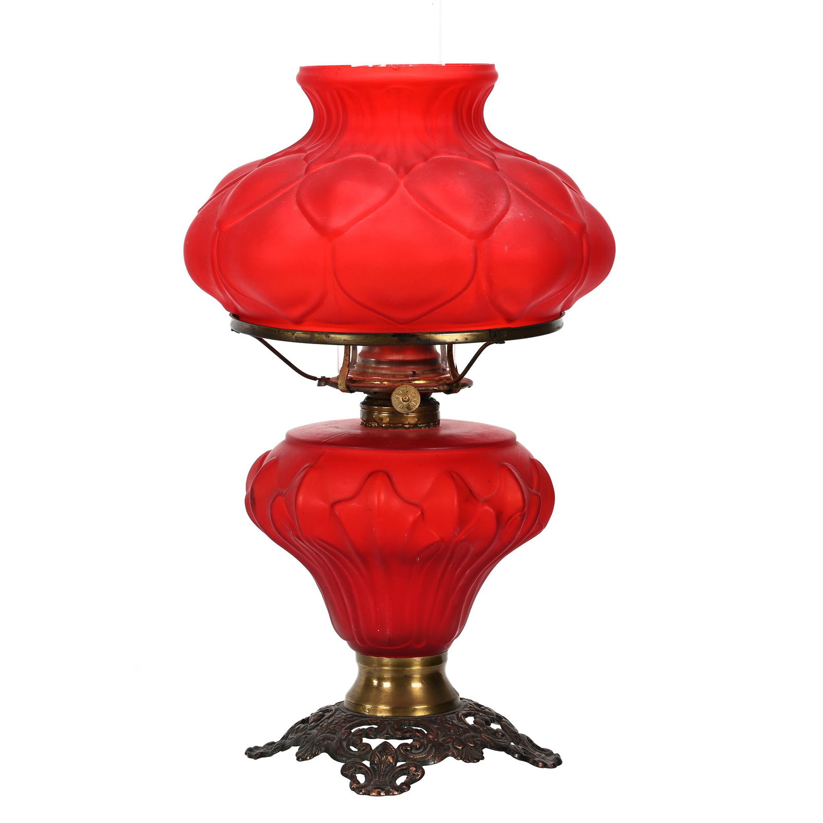 Table Lamp, Red Satin (1 of 4)