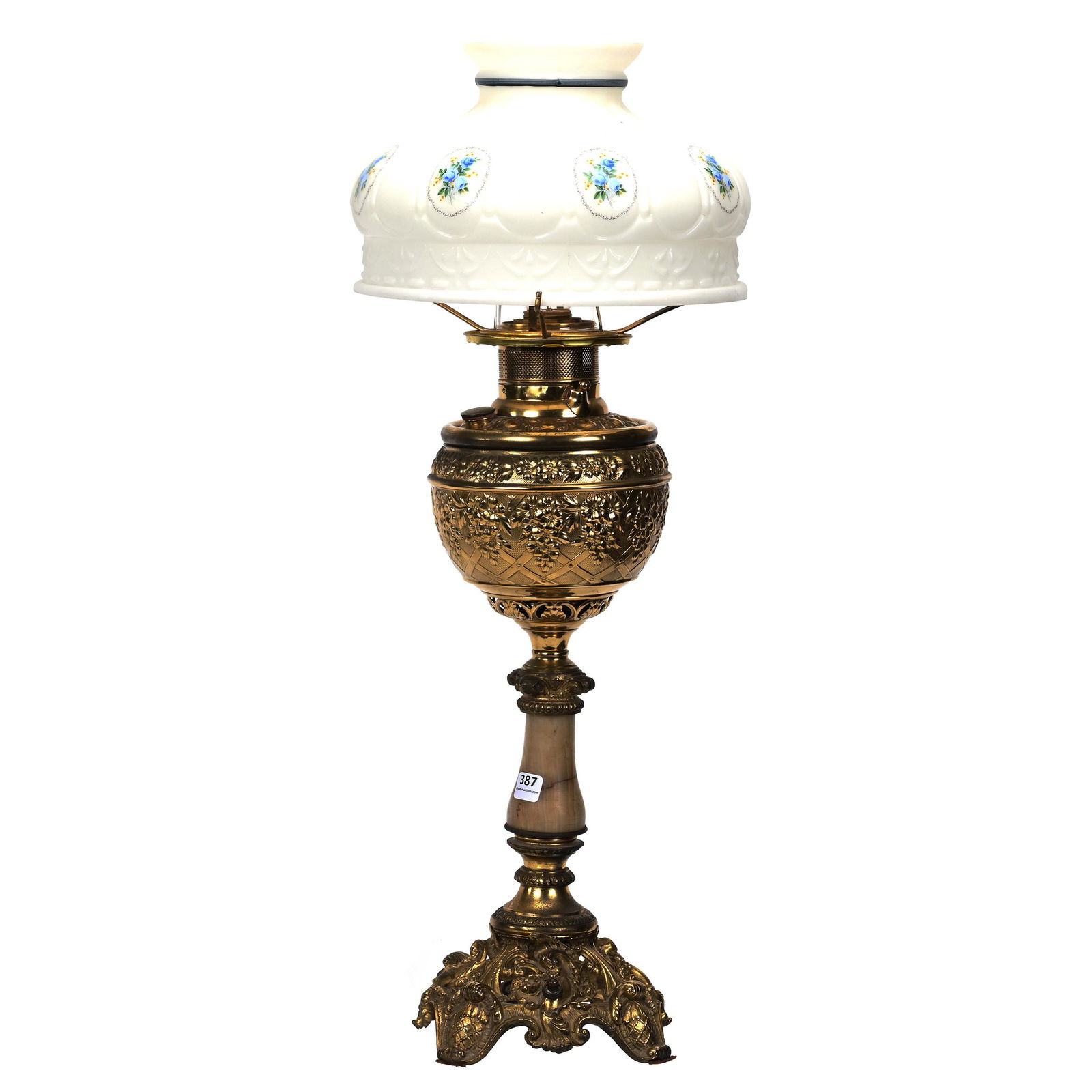Banquet Lamp, Brass & Marble Base (1 of 3)
