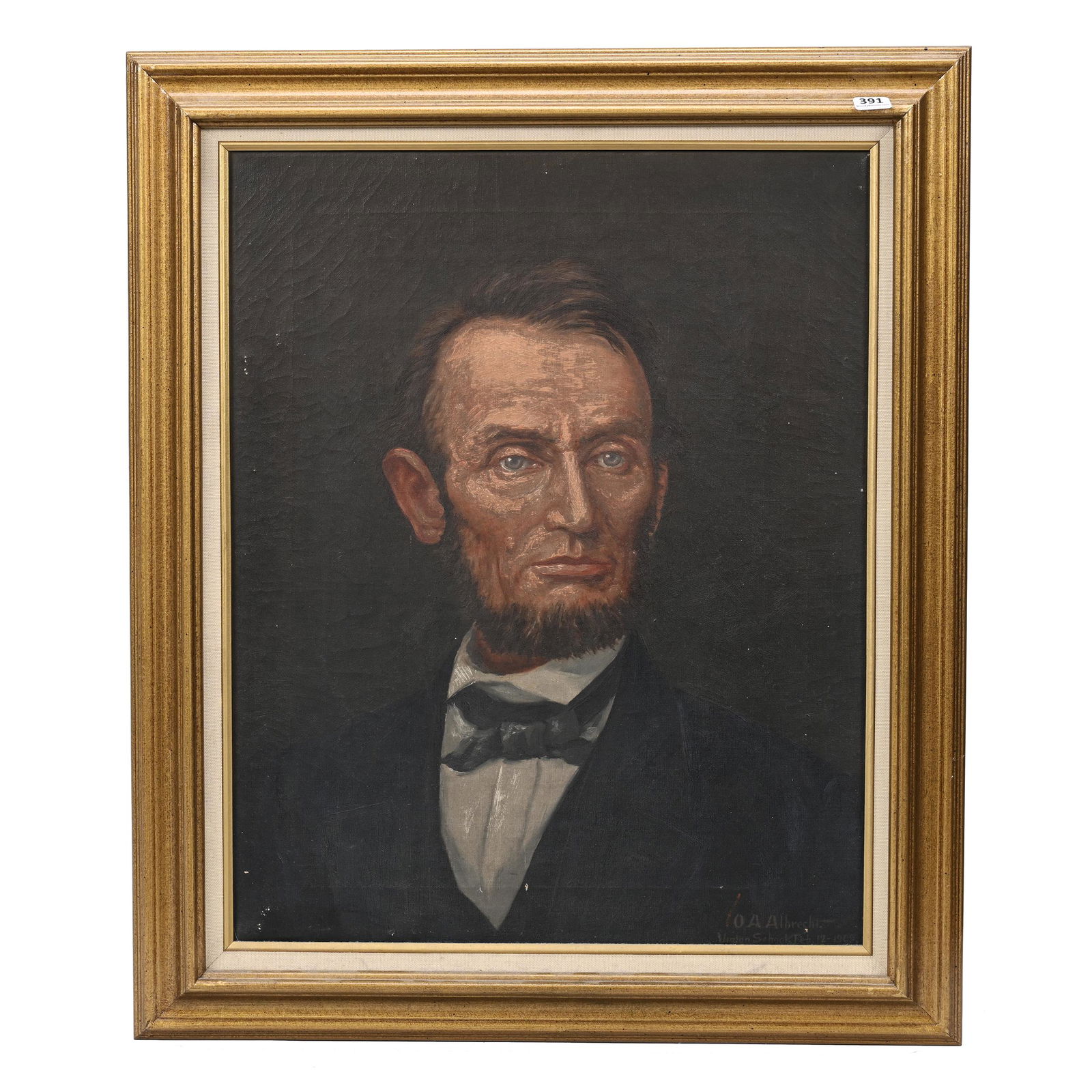 Oil On Canvas, Portrait Of Abraham Lincoln (1 of 4)