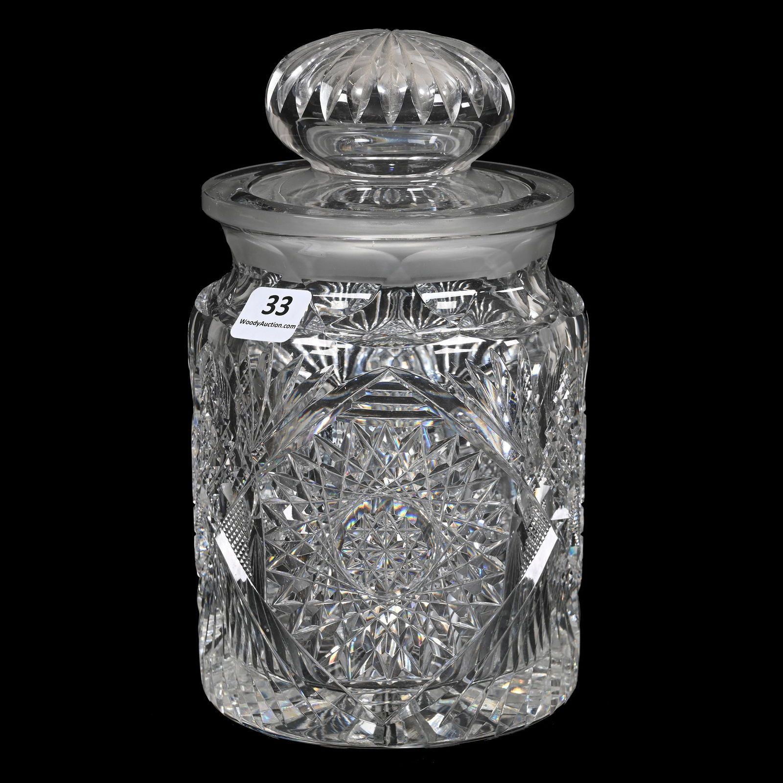 Humidor, Unmarked American Brilliant Cut Glass (1 of 3)