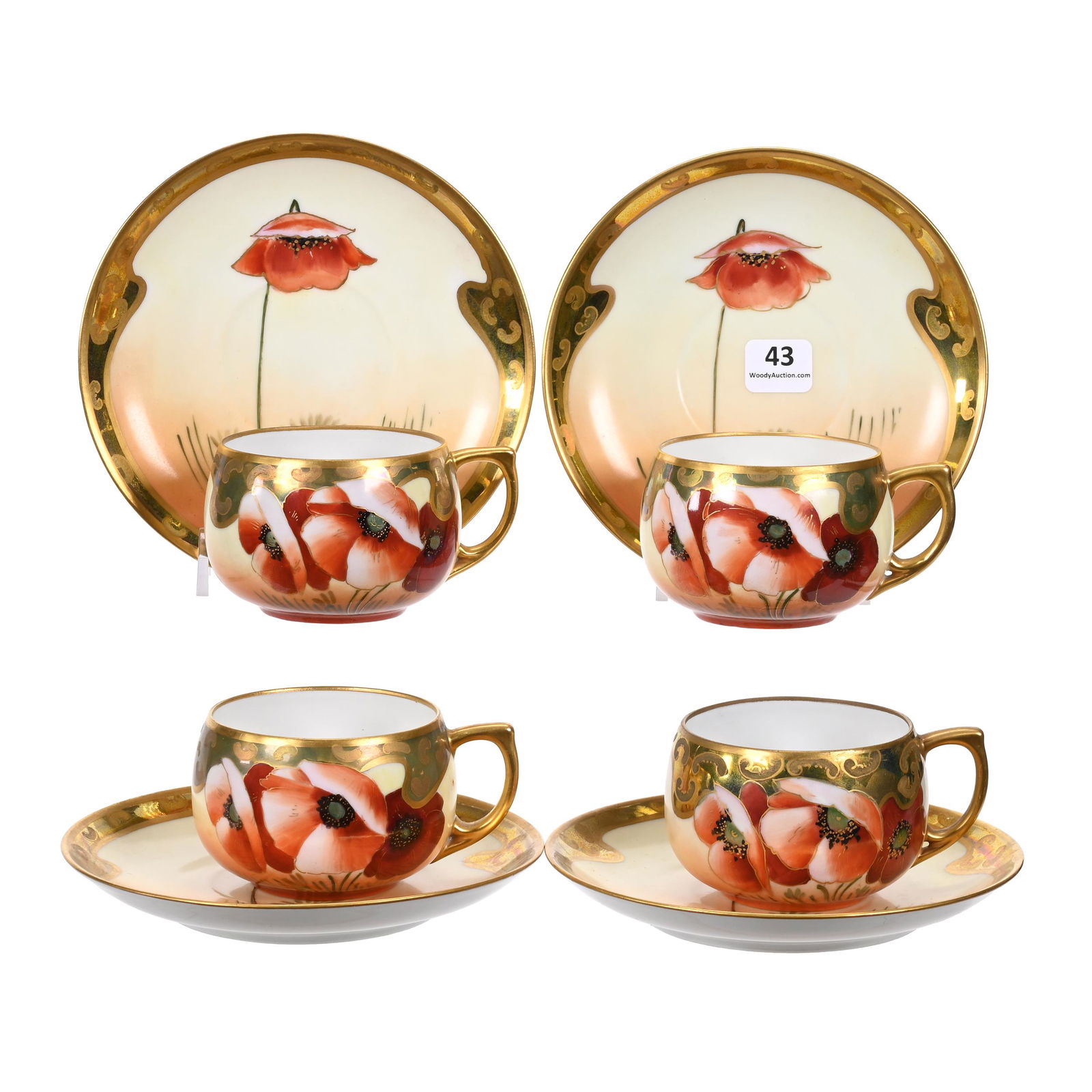 4 Cups & Saucers, Unmarked Pickard, Bavaria Blanks (1 of 3)