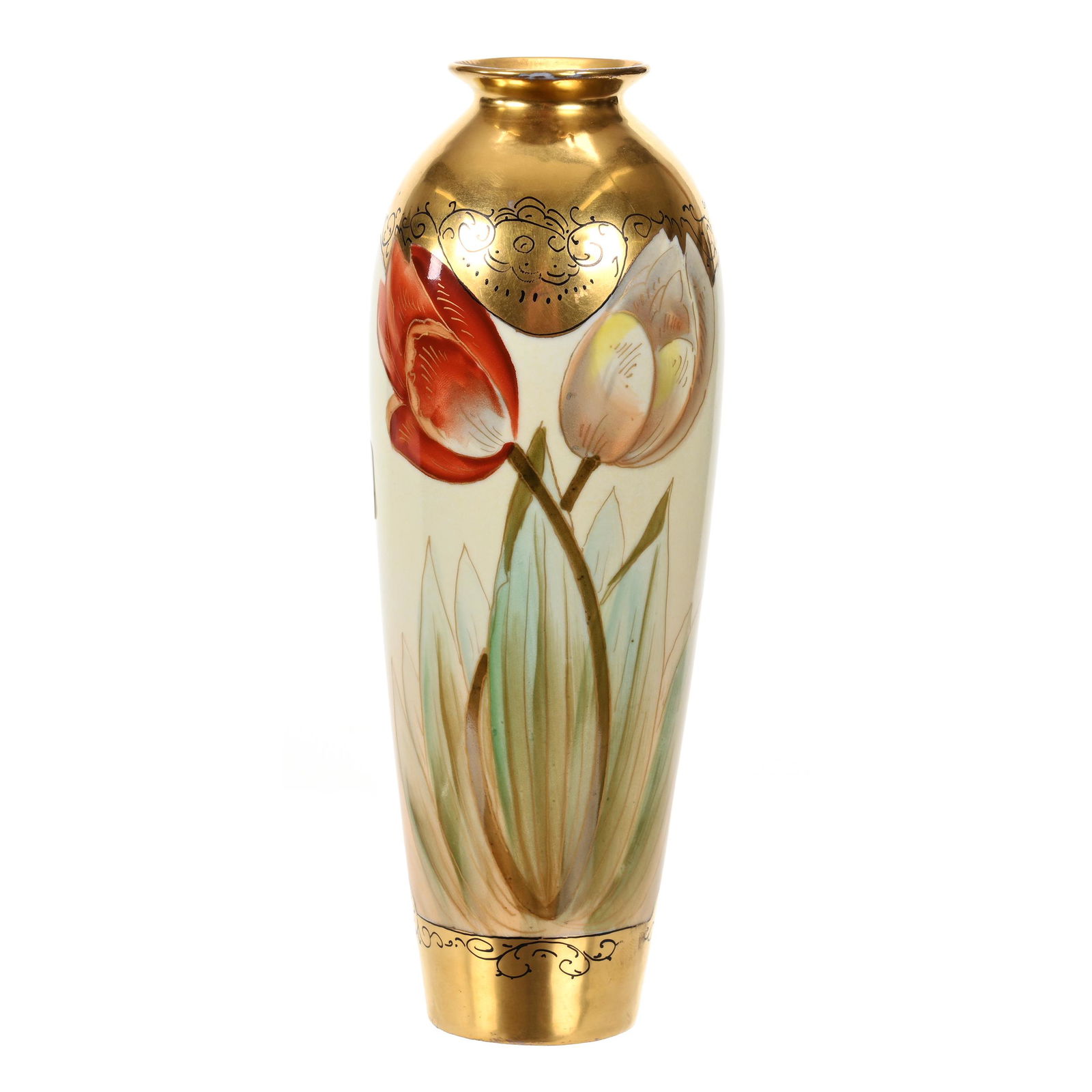 Vase Marked Pickard, Twin Tulips Pattern (1 of 4)