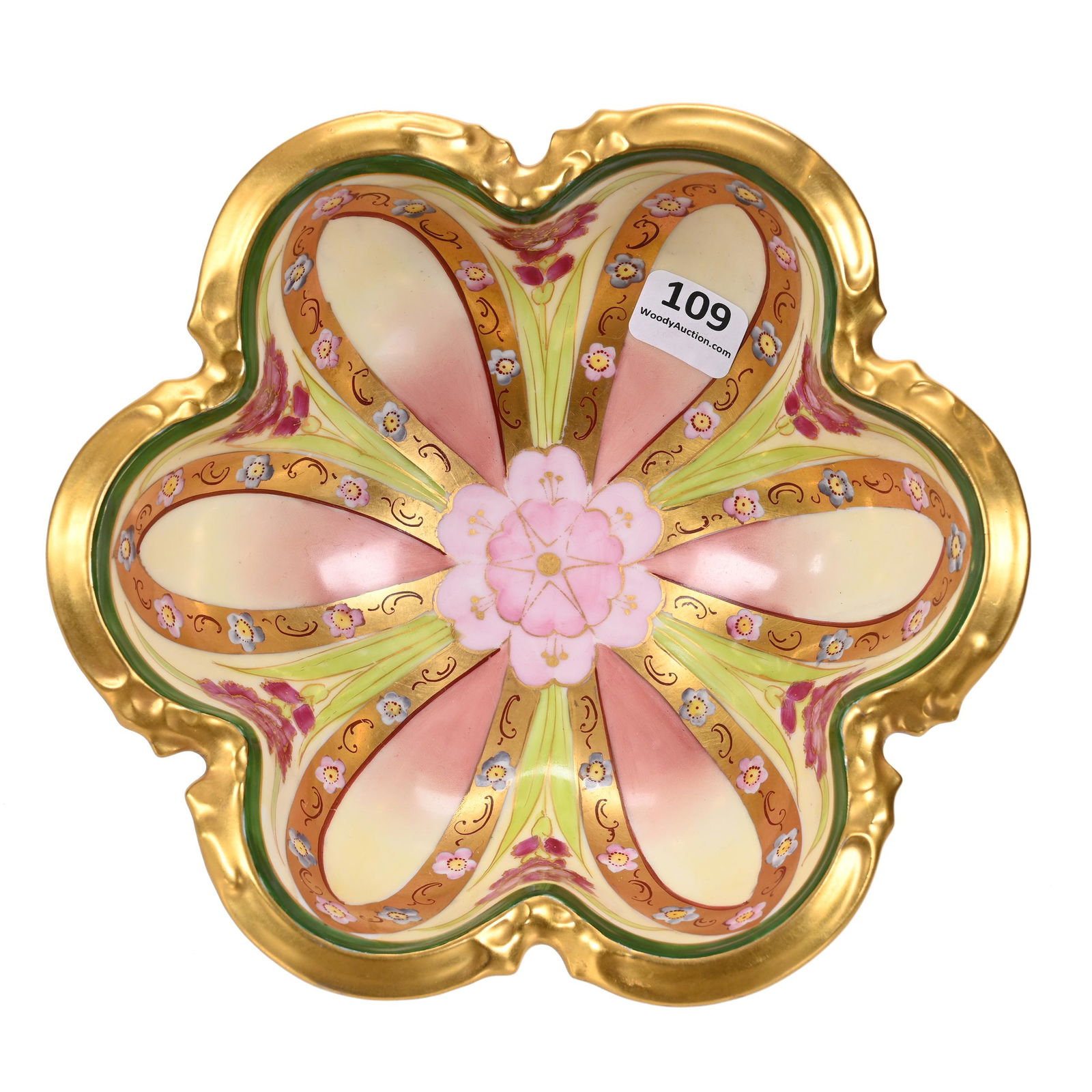 Footed Bowl Marked Pickard, Carnation Conventional (1 of 2)