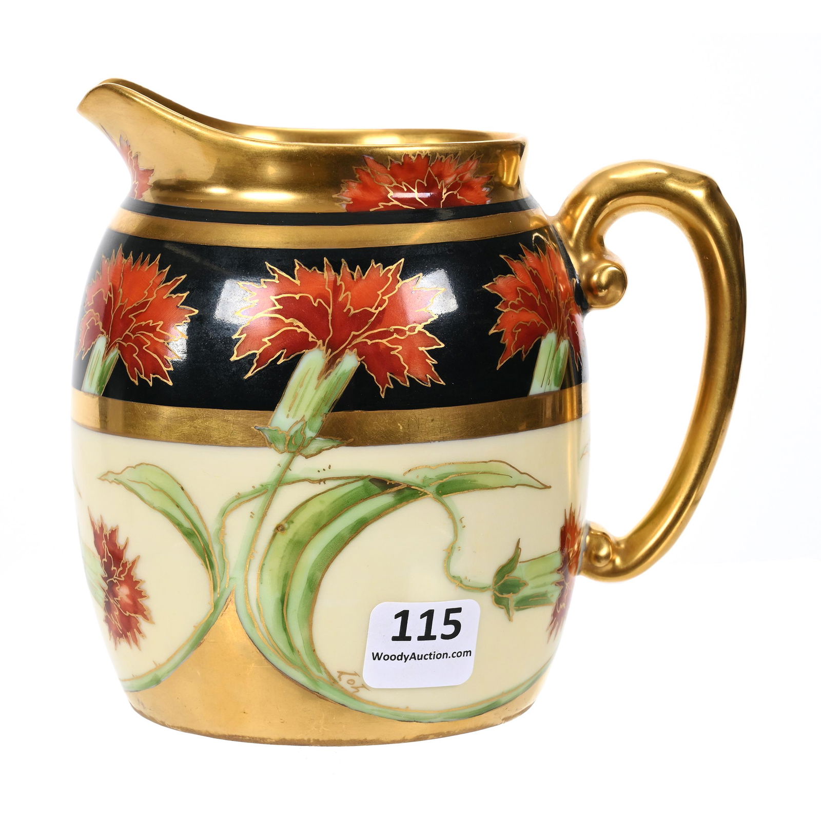 Milk Pitcher Marked Pickard, Carnation & Black (1 of 3)