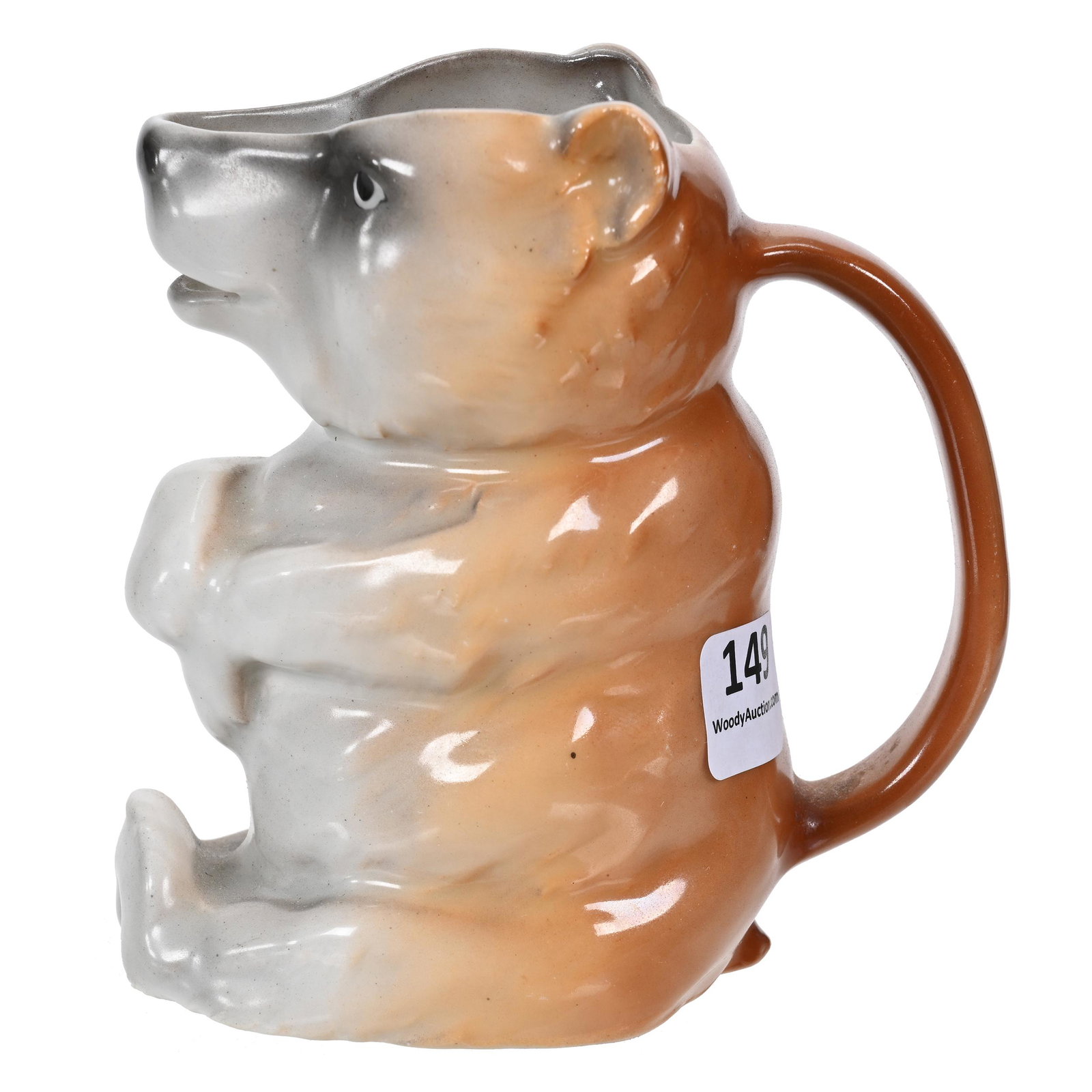 Creamer Marked Royal Bayreuth, Bear: Creamer Marked Royal Bayreuth, Bear, 4.5" x 4.25", Brown And Gray Tones, Bob Gollmar Estate.