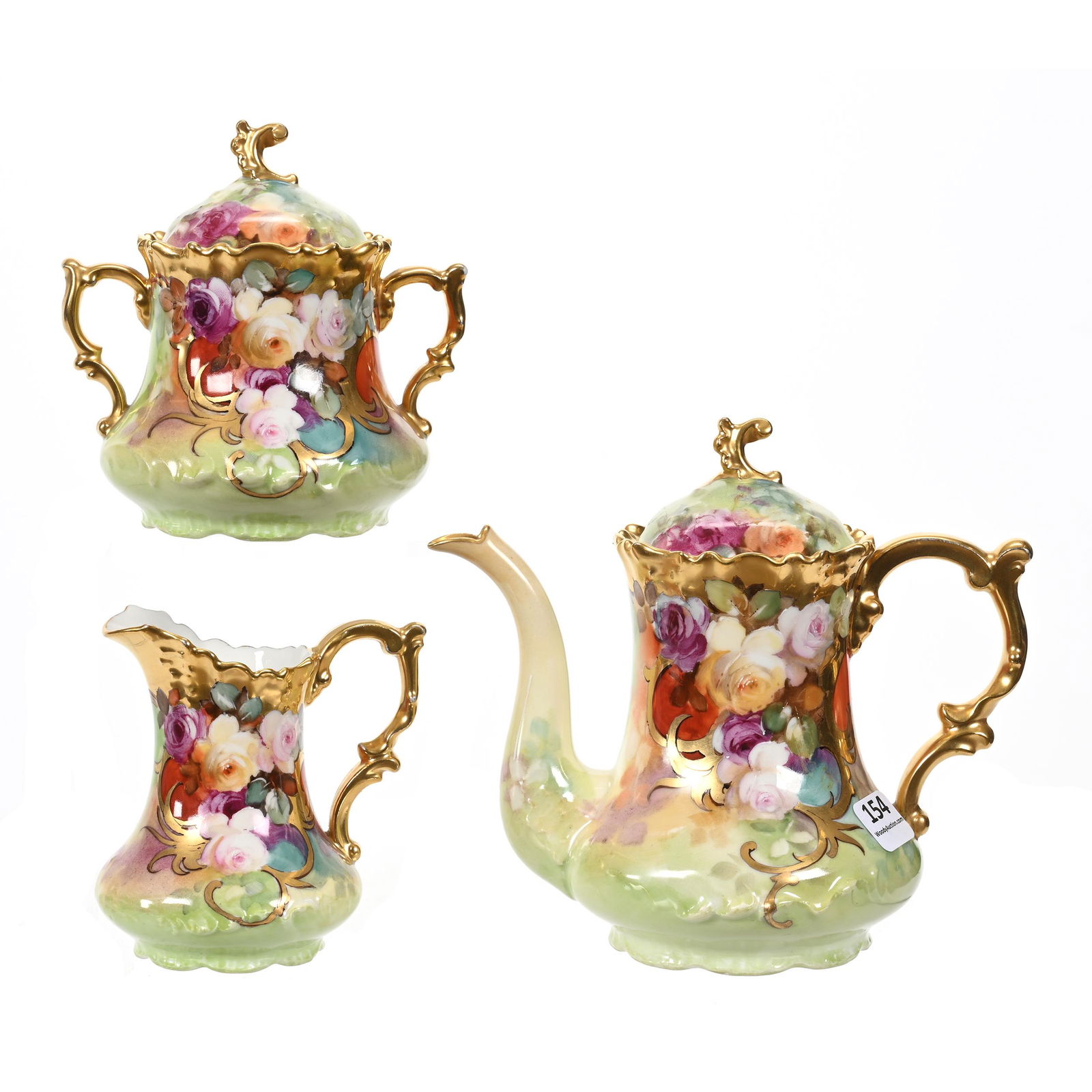 Tea Set Marked Pickard, Jelinek Roses Pattern (1 of 4)