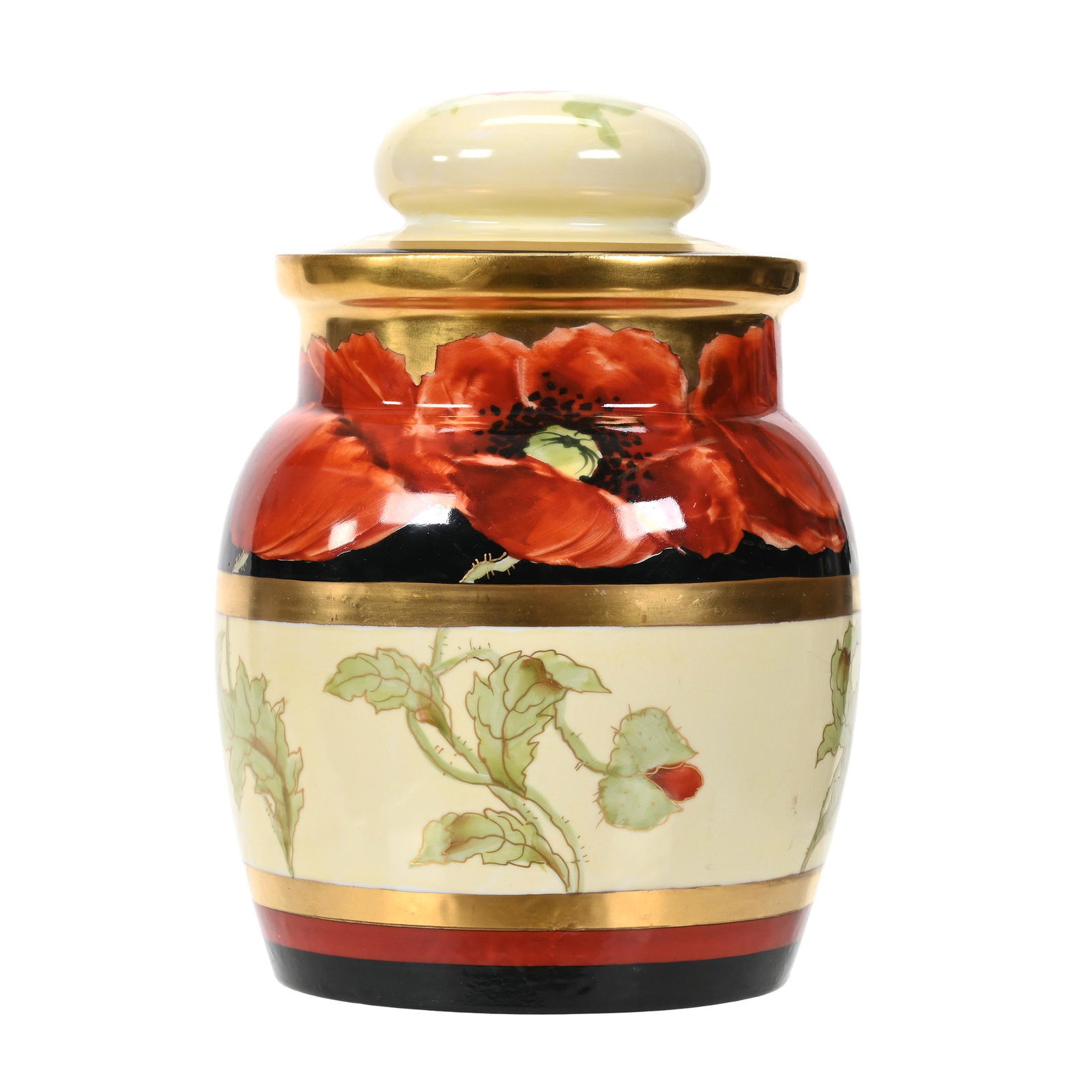 Humidor Marked Pickard, Poppy & Black Pattern (1 of 4)