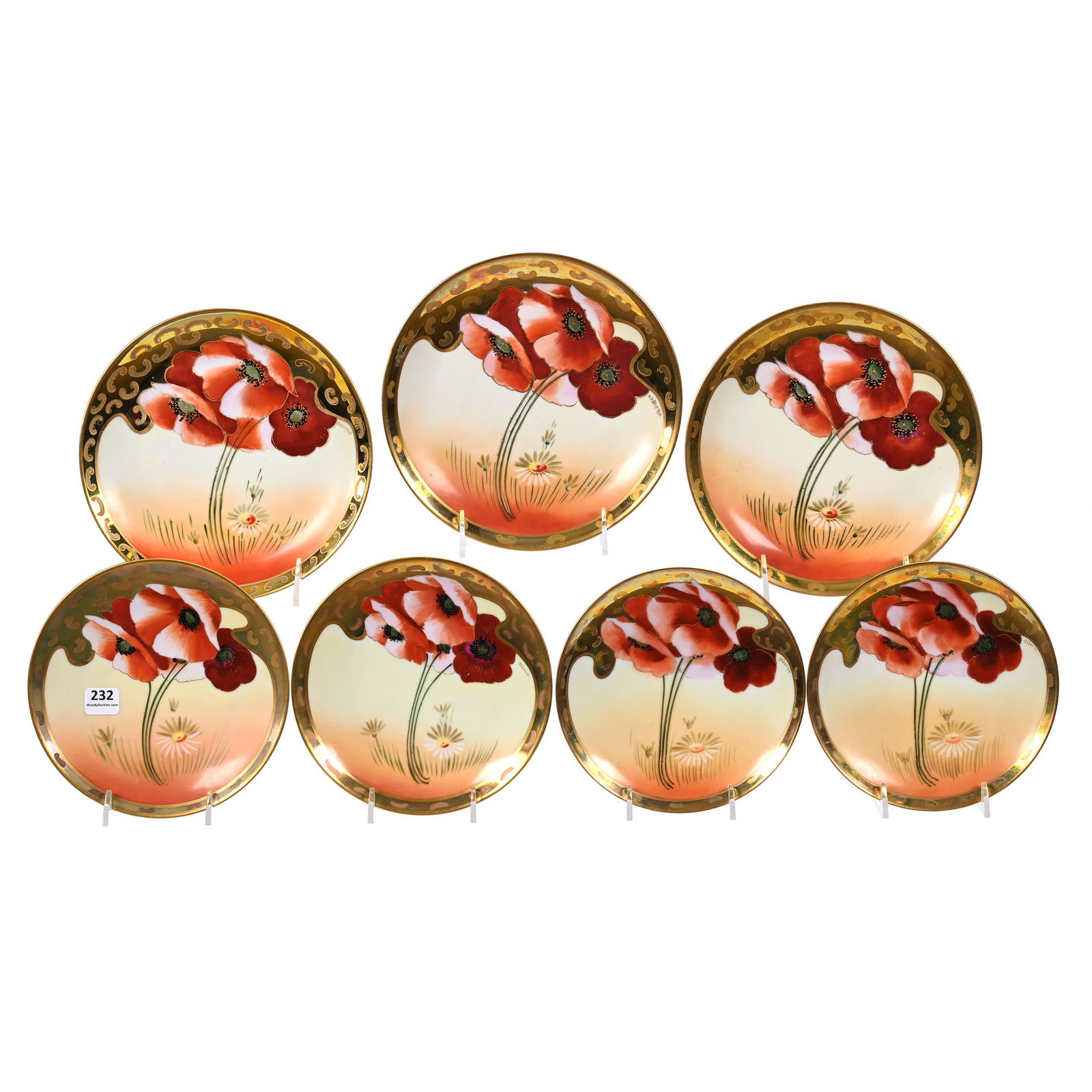 7 Plates, Unmarked Pickard Style (1 of 3)