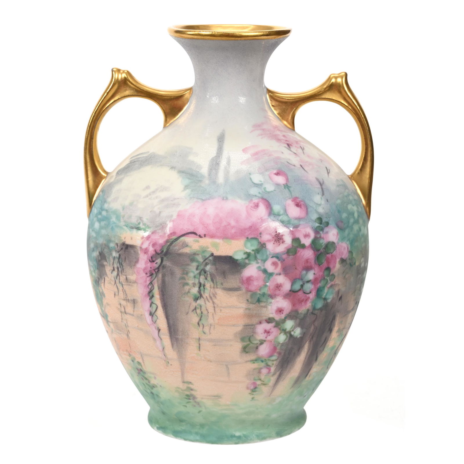 Vase Marked Pickard, Vellum Walled Garden Decor (1 of 4)