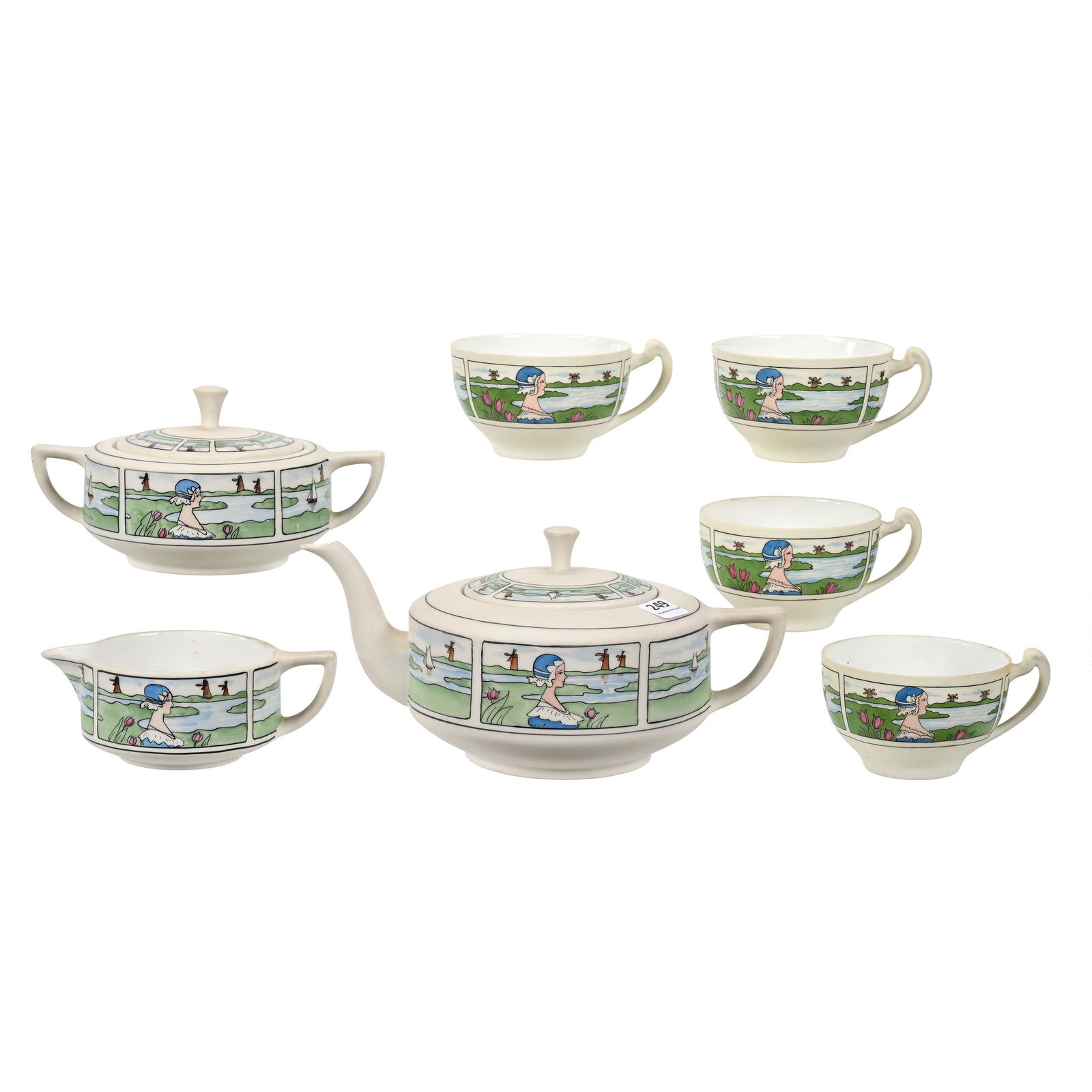 Tea Set Marked Pickard, Dutch Decoration Pattern (1 of 7)