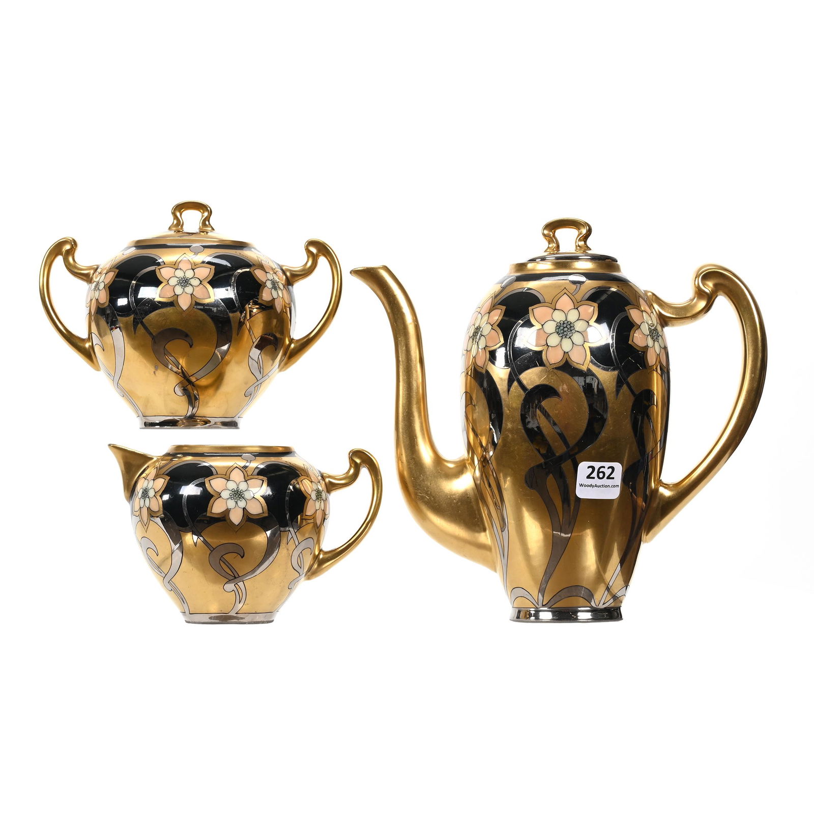 Coffee Set Marked Pickard, Aura Mosaic Pattern (1 of 4)