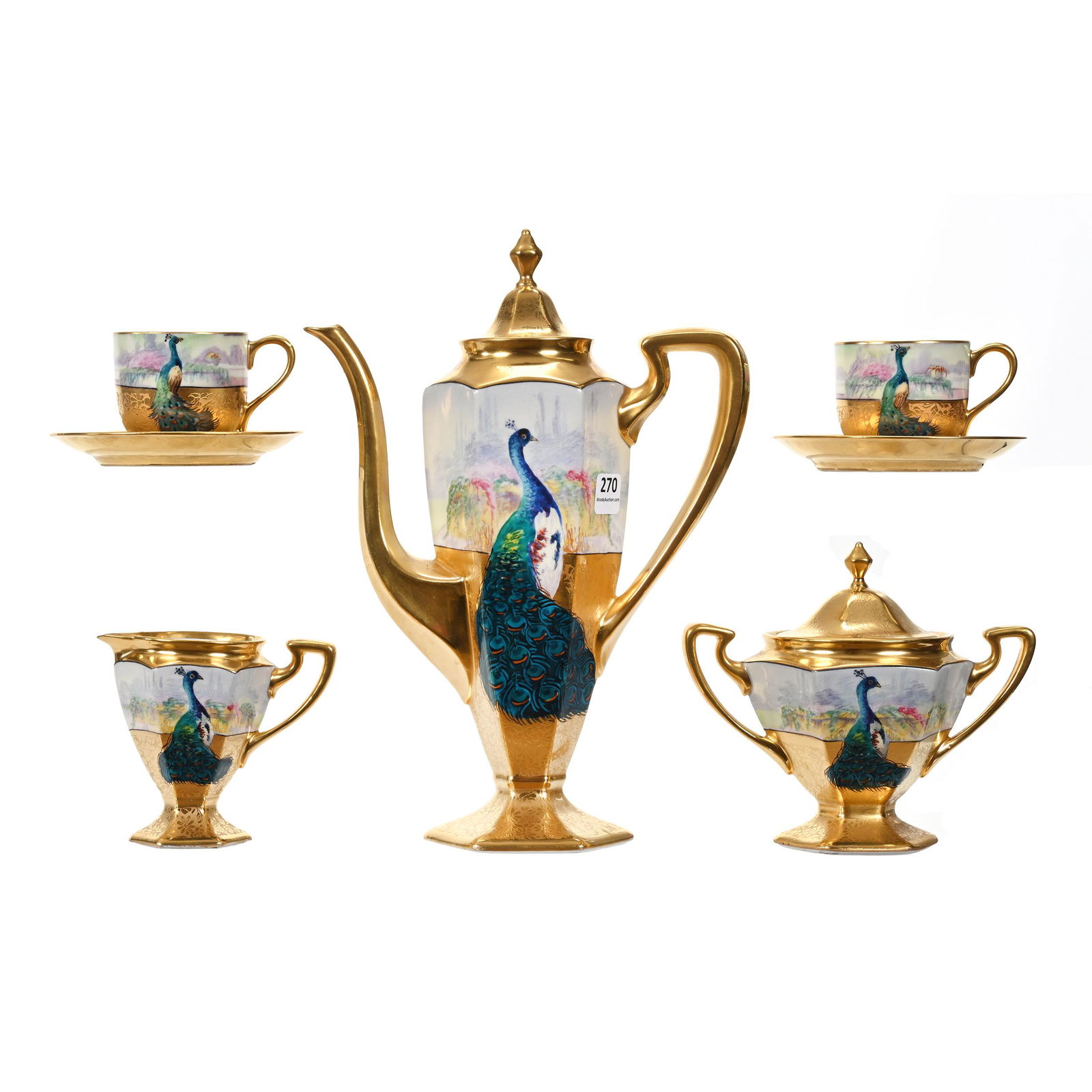 Coffee Set Marked Pickard, Peacock & AOG (1 of 4)