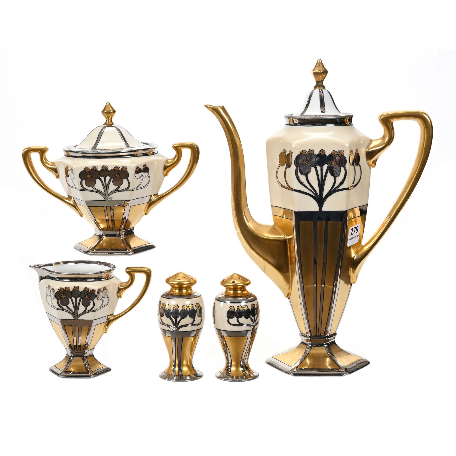 Coffee Set Marked Pickard, Five Piece (1 of 5)