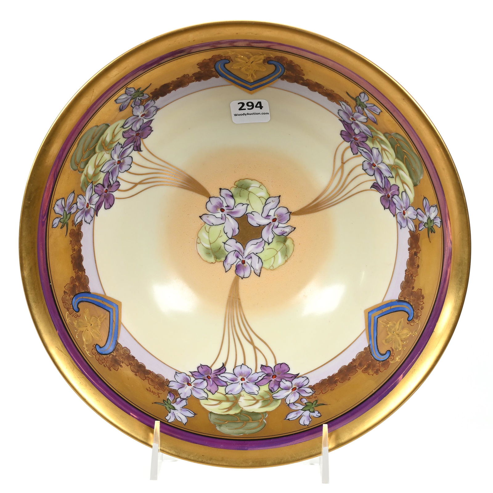 Bowl Marked Pickard, Violet Supreme Pattern (1 of 4)