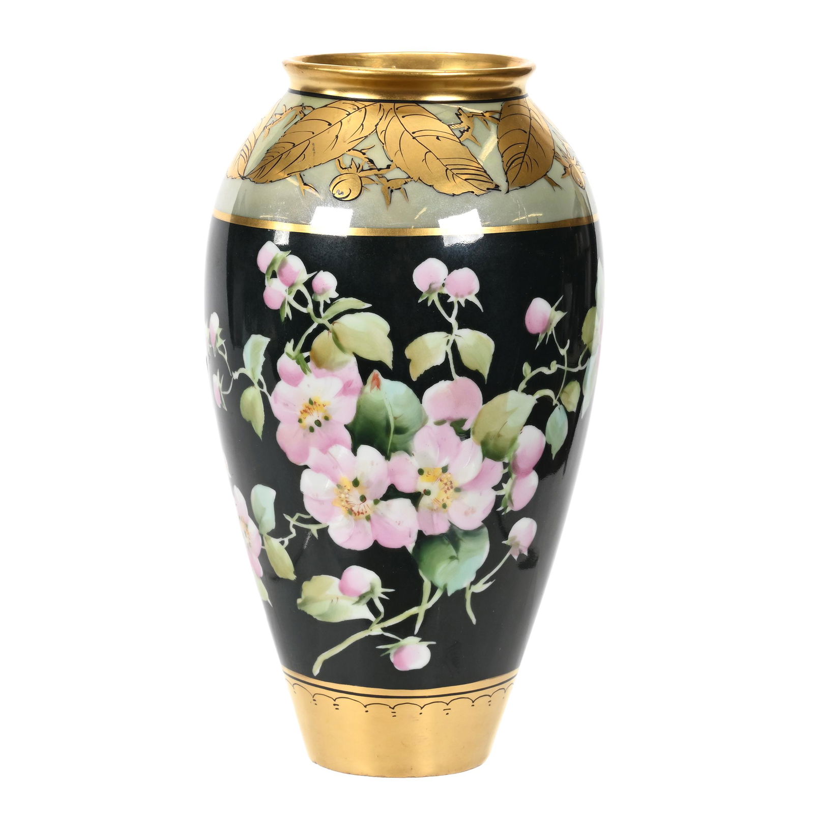 Vase Marked Pickard, Pink Apple Blossoms Decor (1 of 4)