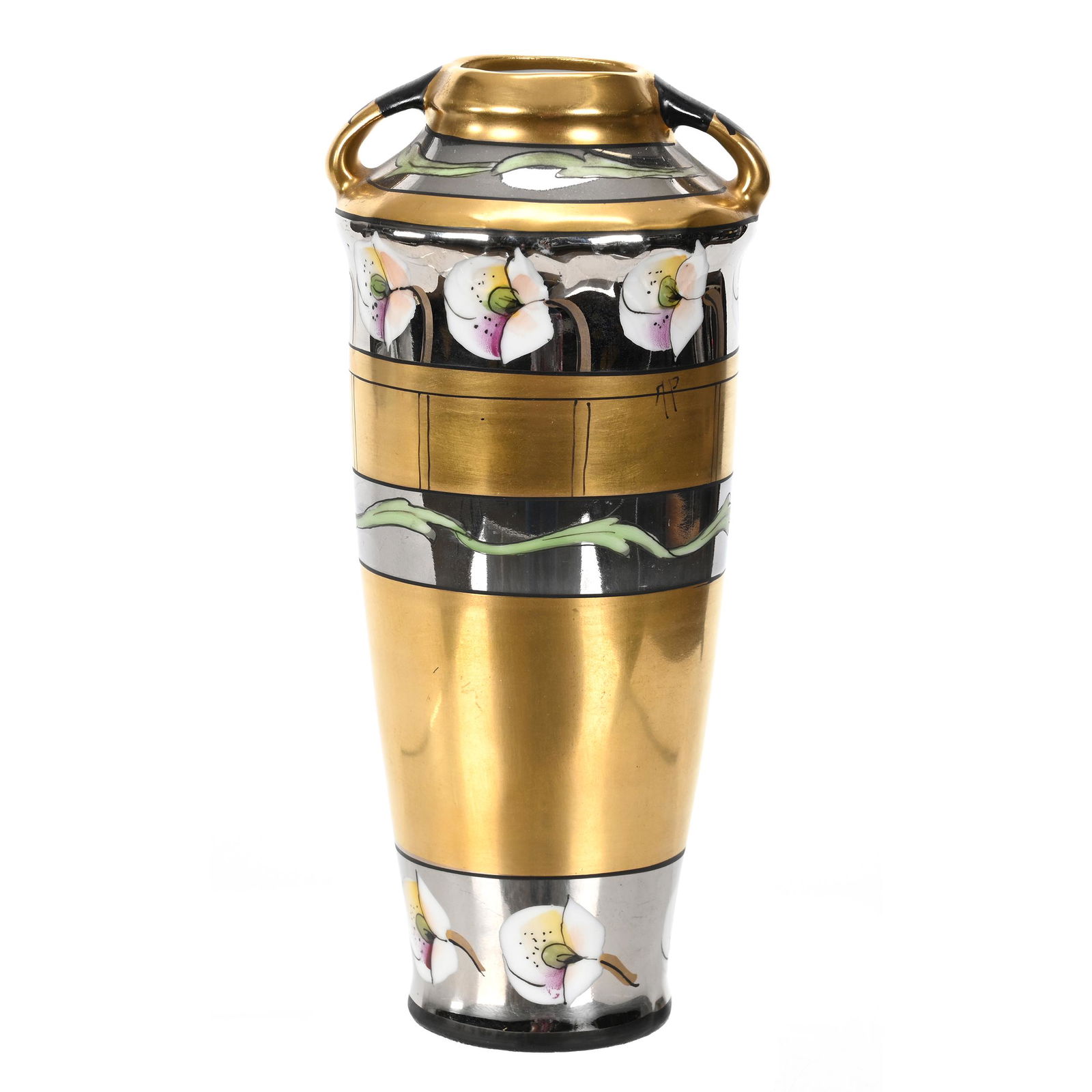 Vase Marked Pickard, Calla Lilies Pattern (1 of 3)