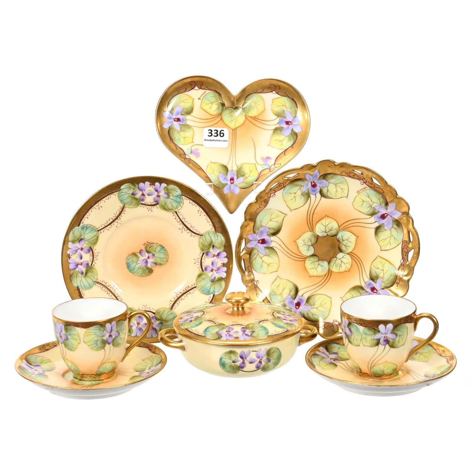 5 Marked Pickard Items, Violet Pattern (1 of 7)