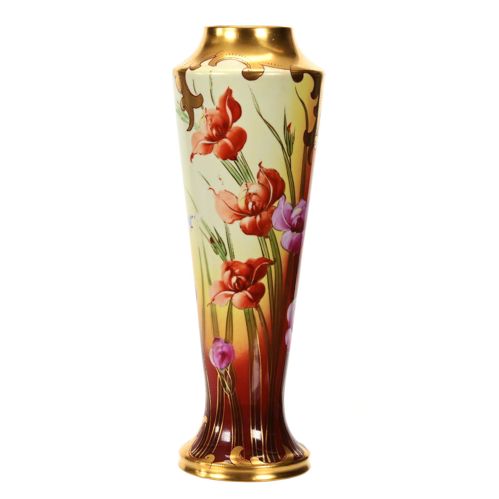 Vase Marked Pickard, Tulip Garden Pattern (1 of 4)