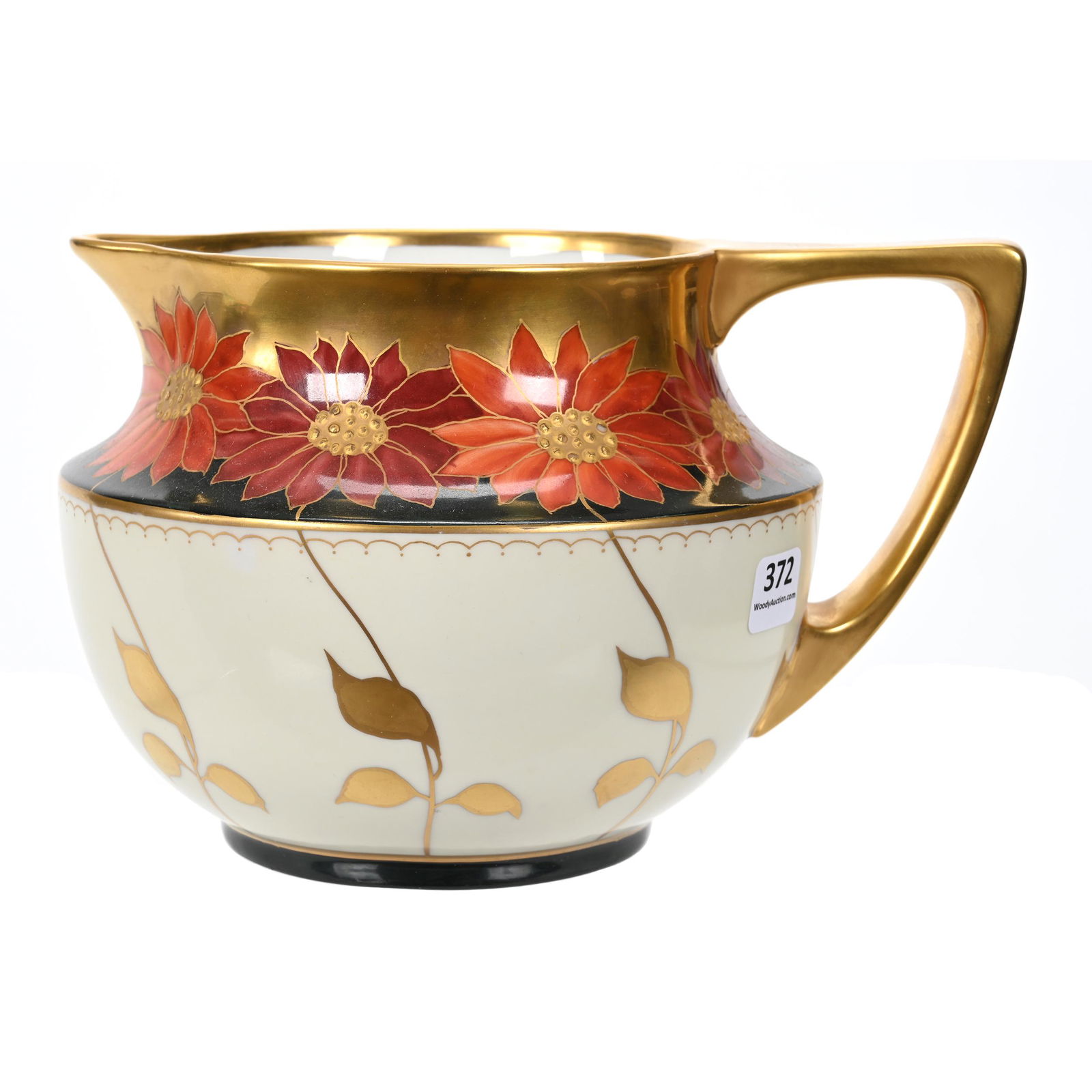 Cider Pitcher Marked Pickard, Poinsettia & Black (1 of 4)